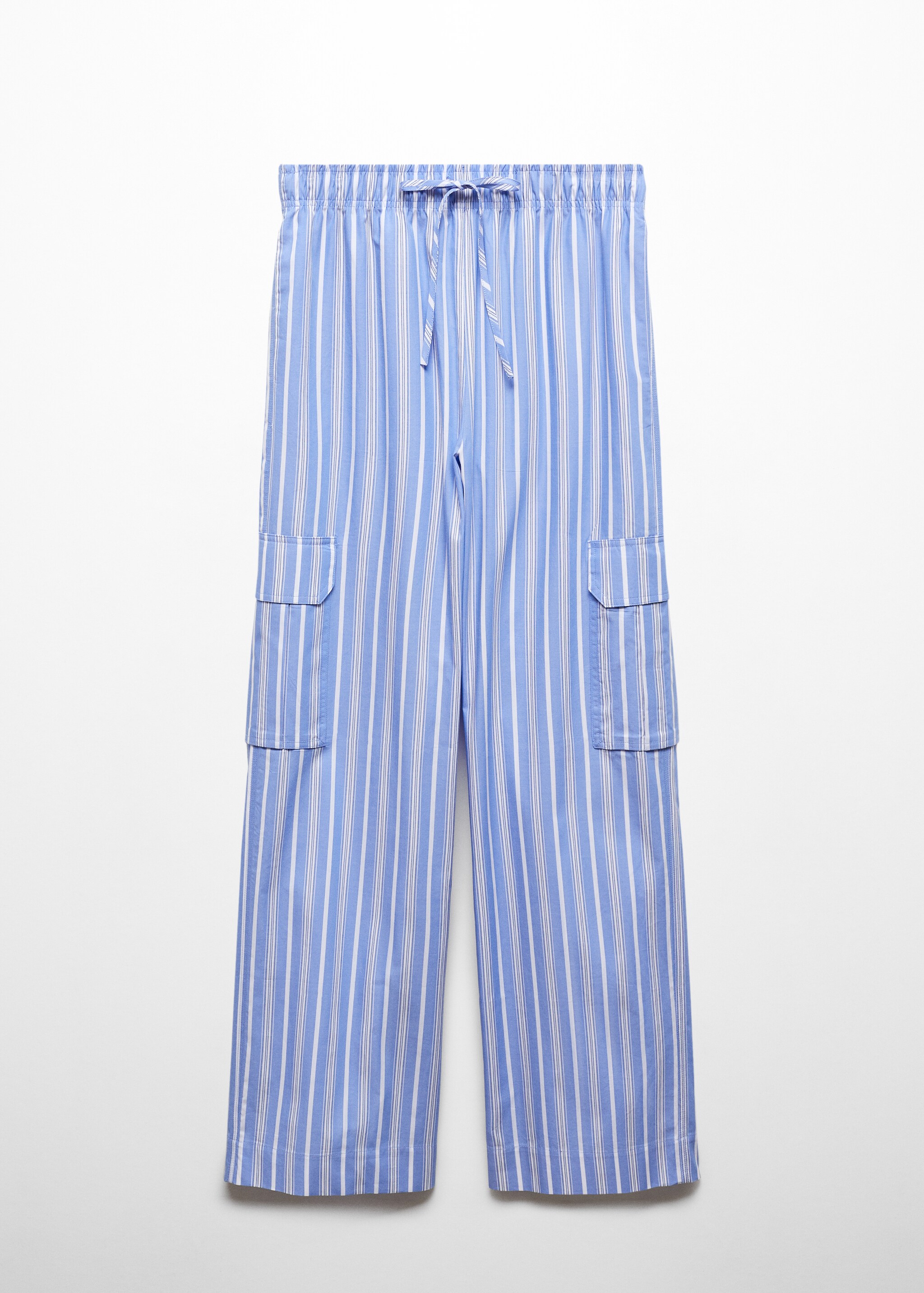 Striped cotton cargo trousers - Article without model