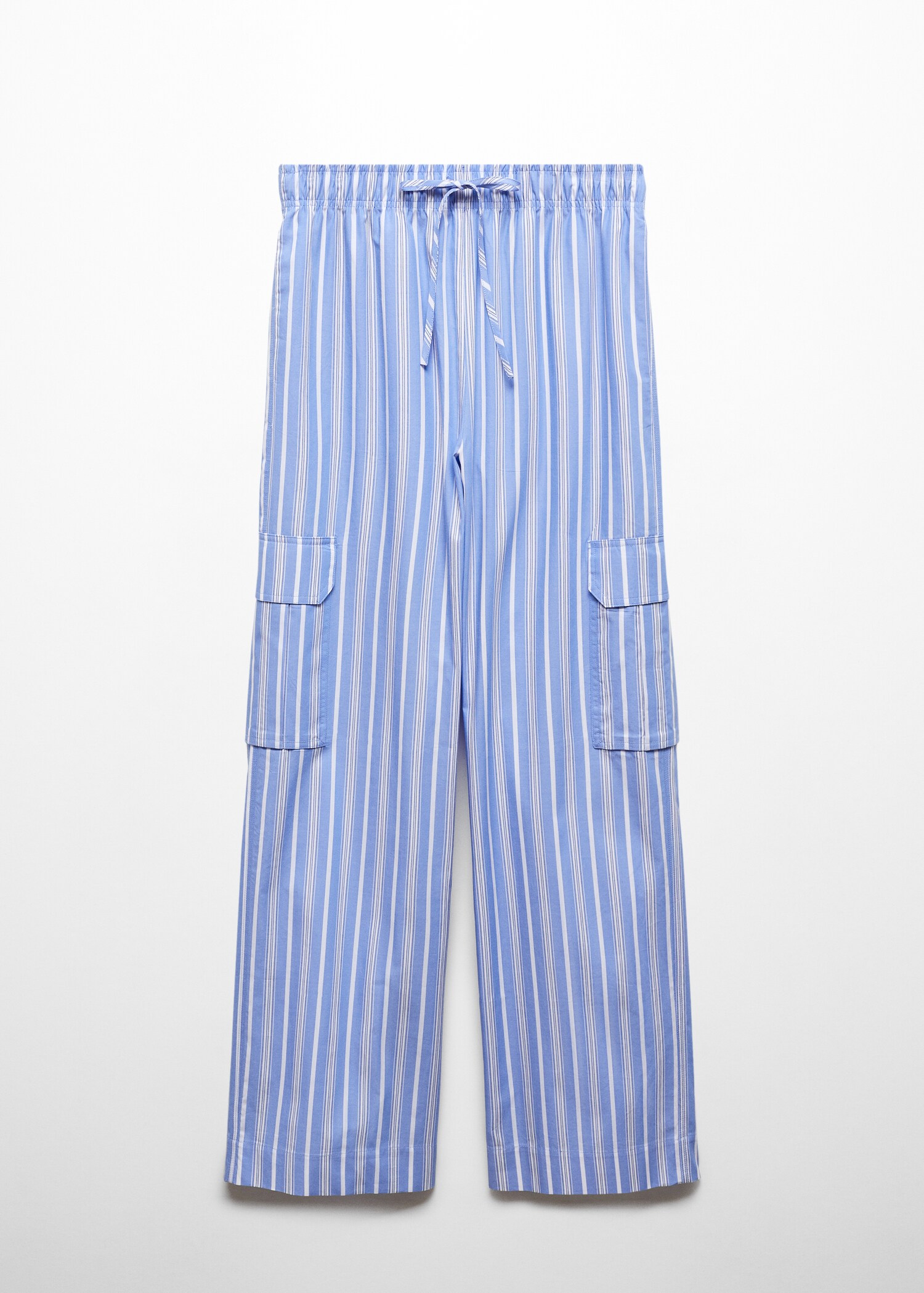 Striped cotton cargo trousers - Article without model