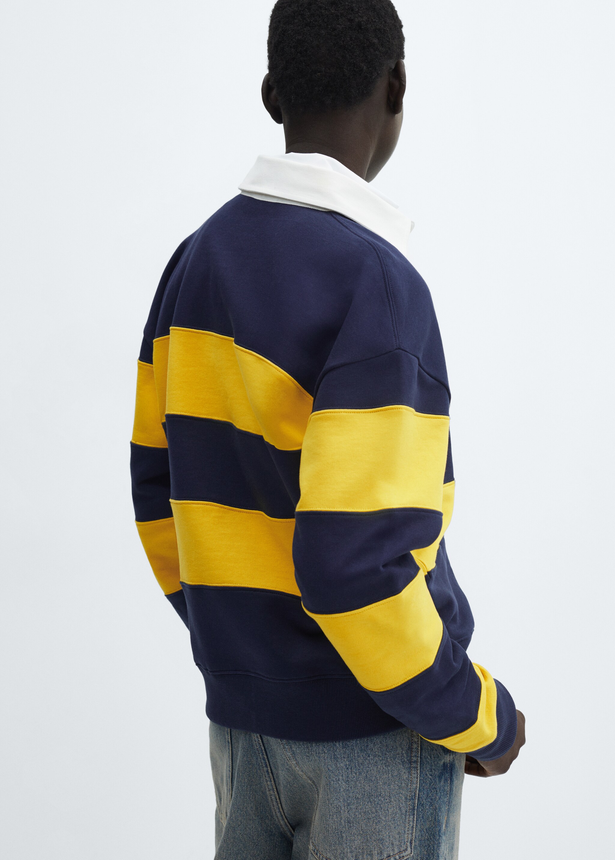 Striped cotton polo shirt - Reverse of the article