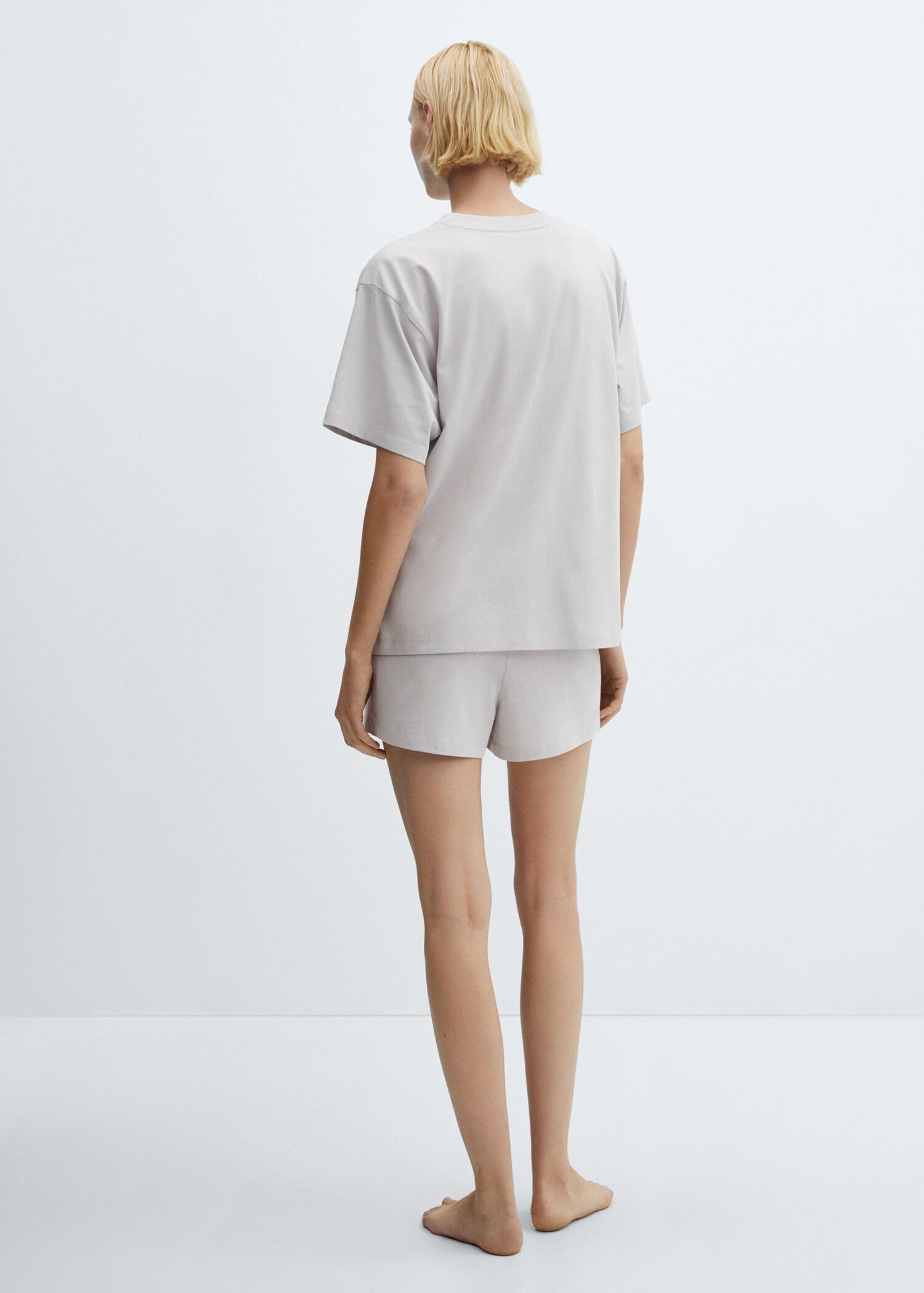 Short two-piece cotton pyjamas - Reverse of the article