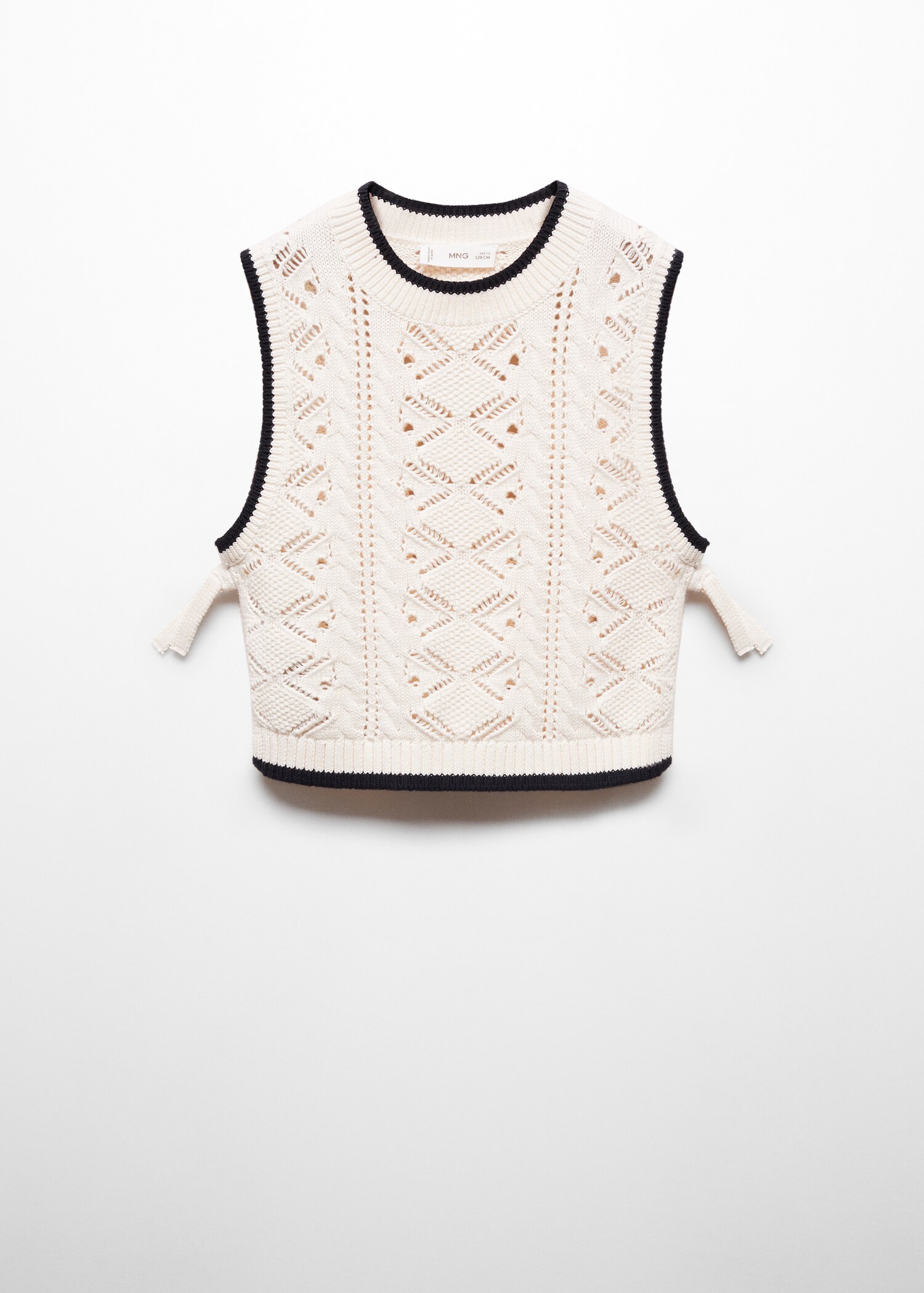 Gebreid gilet met strikken - Artikel zonder model