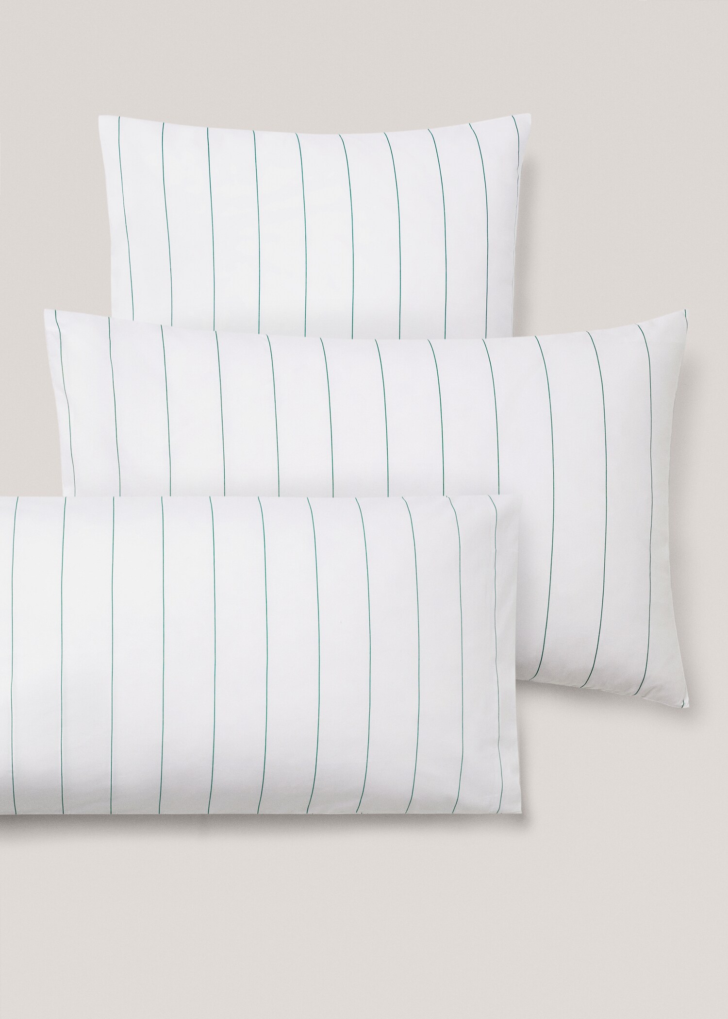 Striped printed cotton pillowcase 45x110cm - Details of the article 4