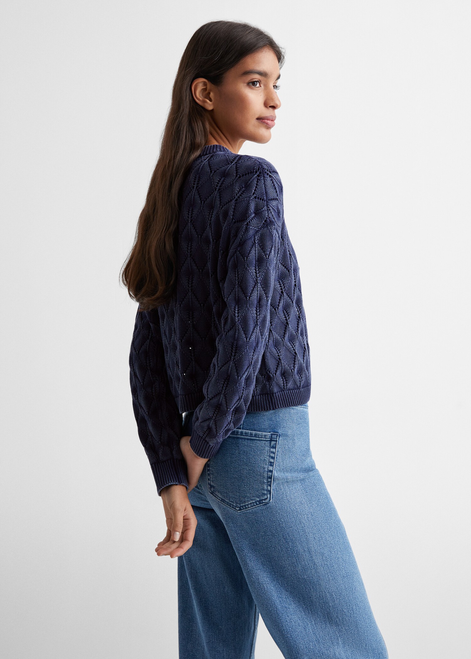 Openwork knit sweater - Зворотна сторона товару