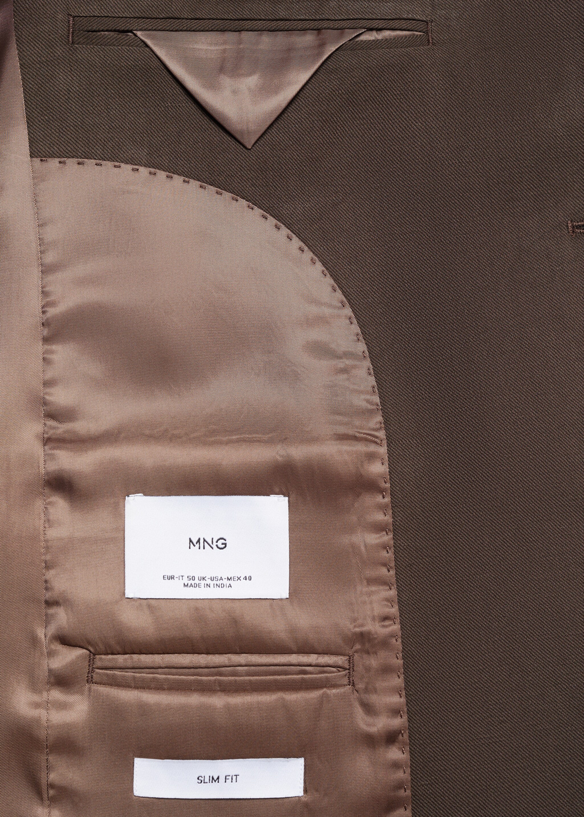 Костюмный пиджак slim fit хлопок и лен - Деталь изделия 0