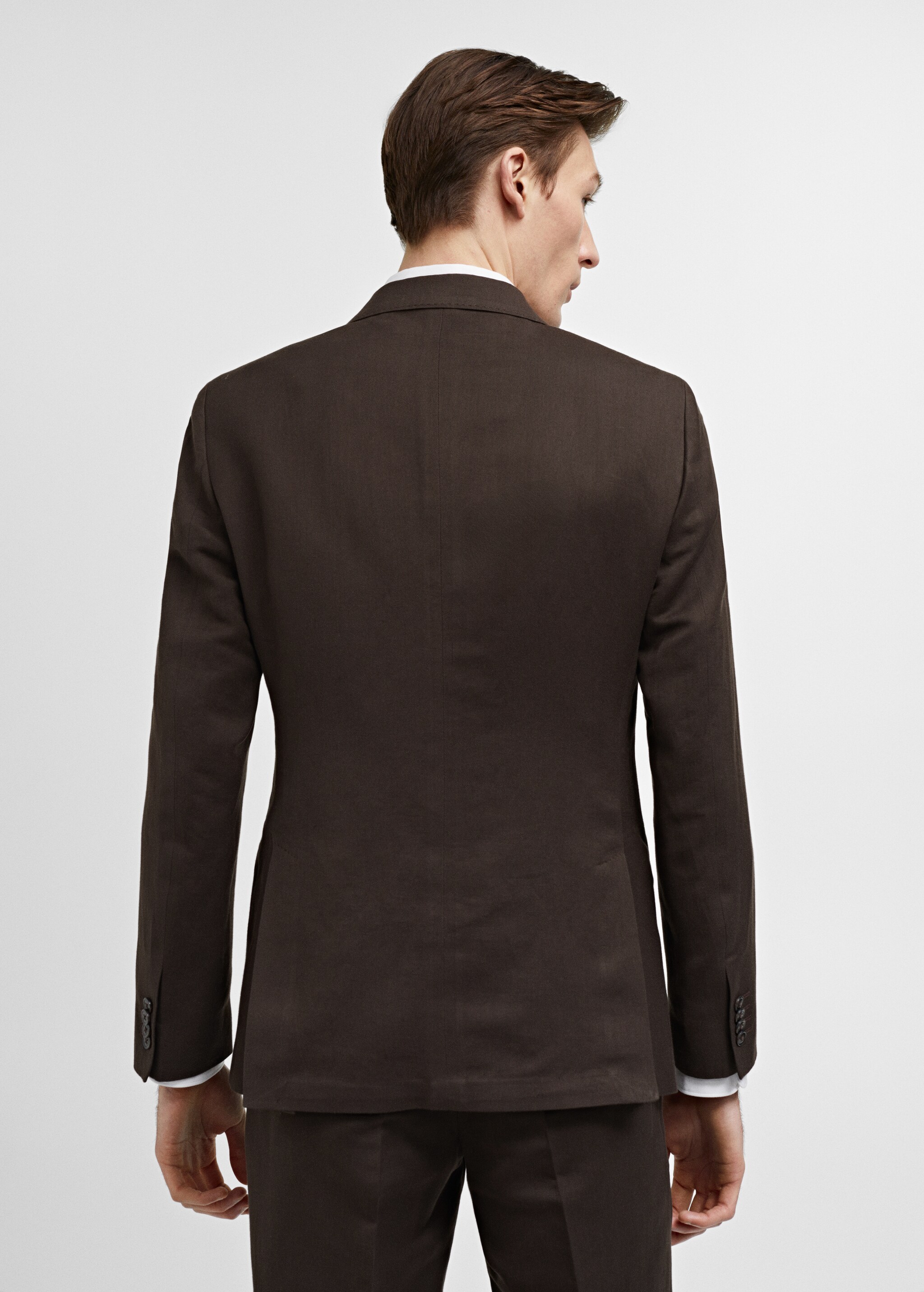Костюмный пиджак slim fit хлопок и лен - Обратная сторона изделия