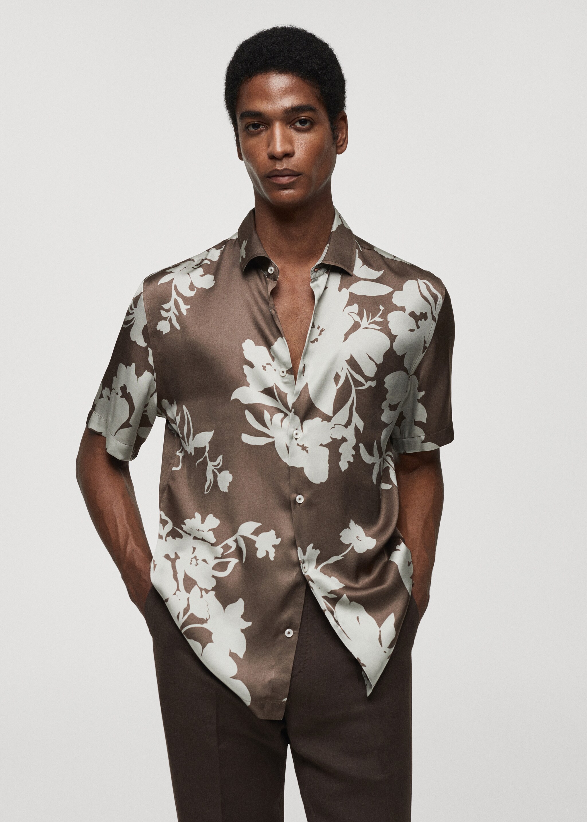 Flowy floral print shirt - Medium plane
