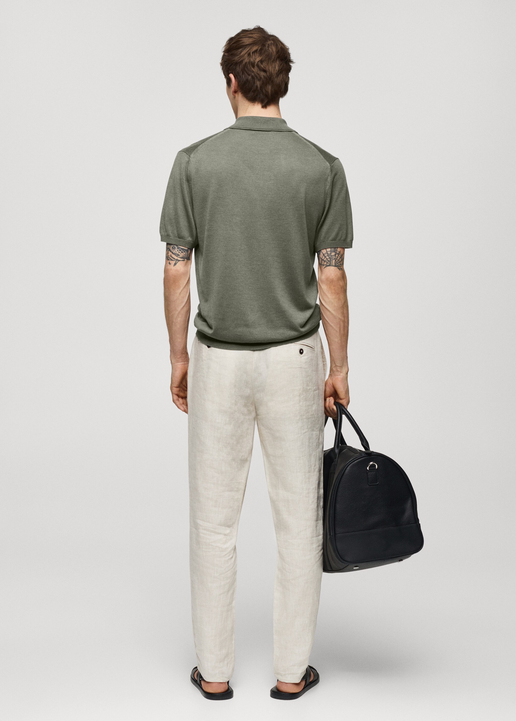 Short-sleeve knitted polo shirt - Reverse of the article