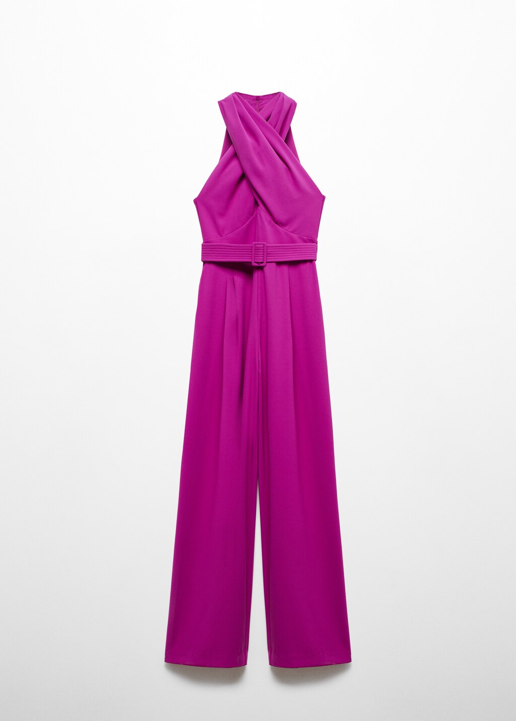 Jumpsuit with crossover collar and belt Women MANGO Montenegro