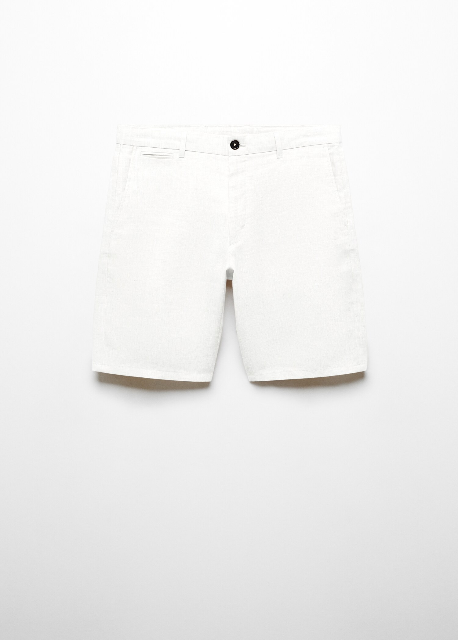 Slim-fit 100% linen bermuda shorts - Article without model