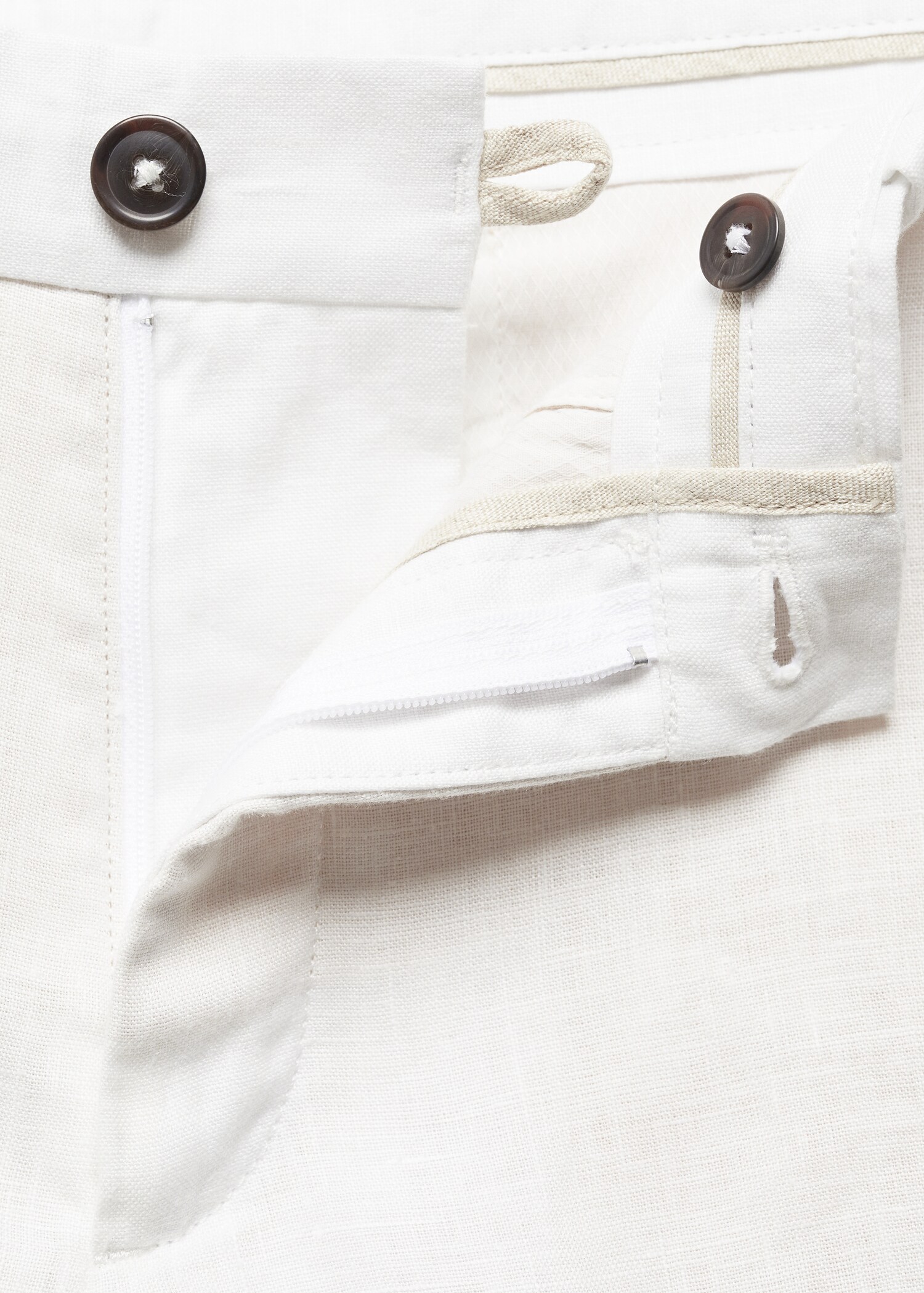 Slim-fit 100% linen bermuda shorts - Details of the article 8