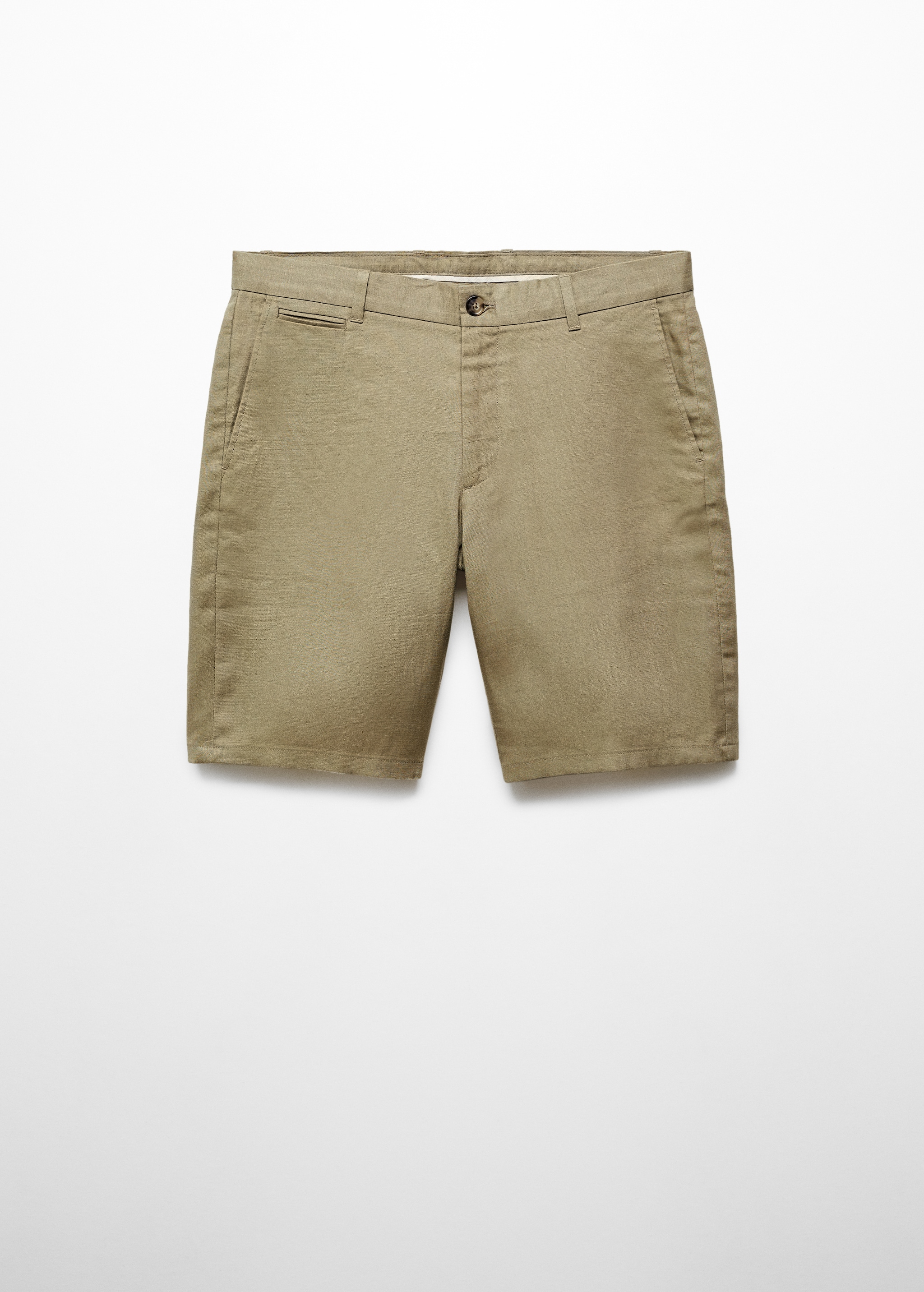 Slim fit 100% linen Bermuda shorts - Article without model