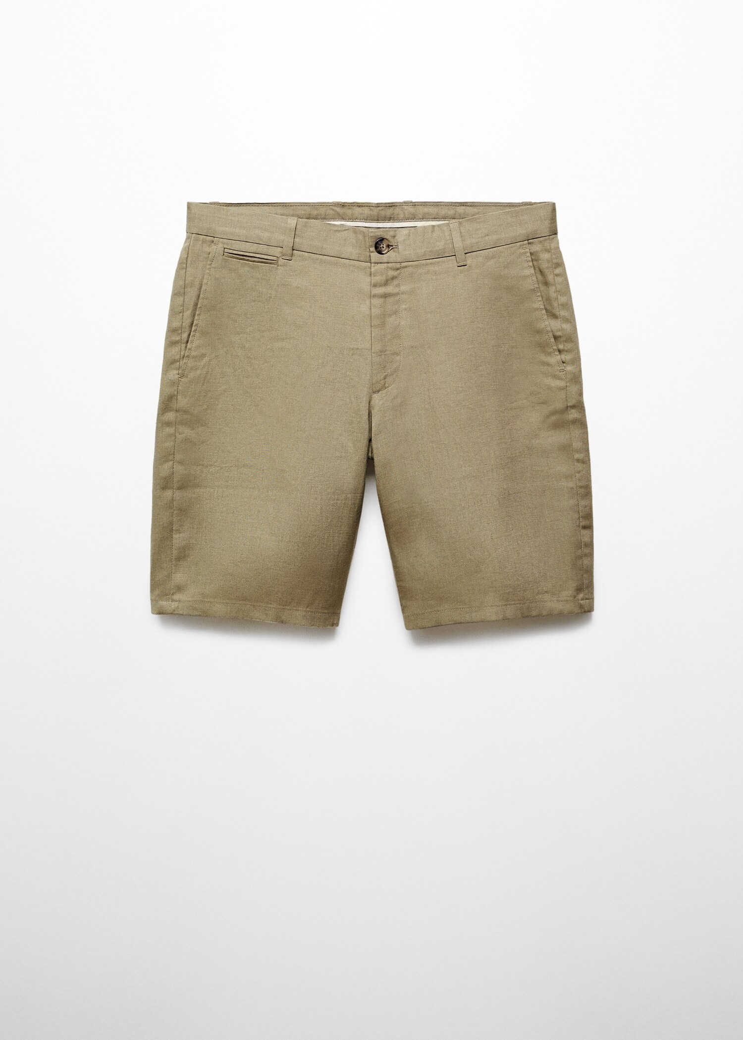 Slim-fit 100% linen bermuda shorts - Article without model