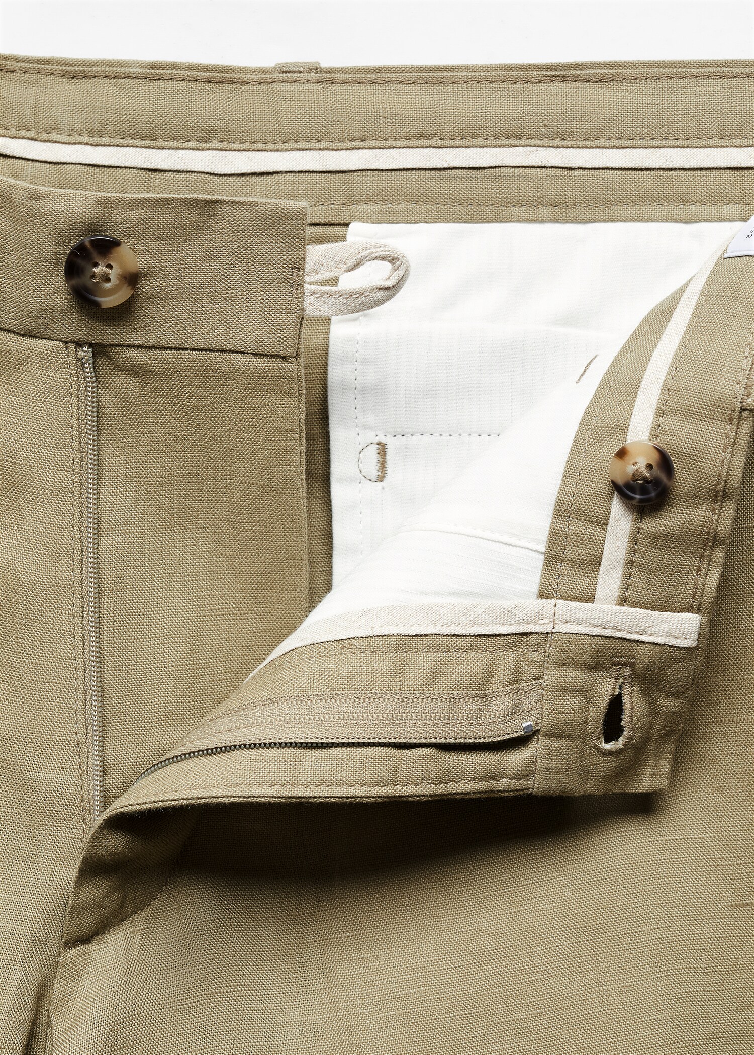 Slim-fit 100% linen bermuda shorts - Details of the article 8