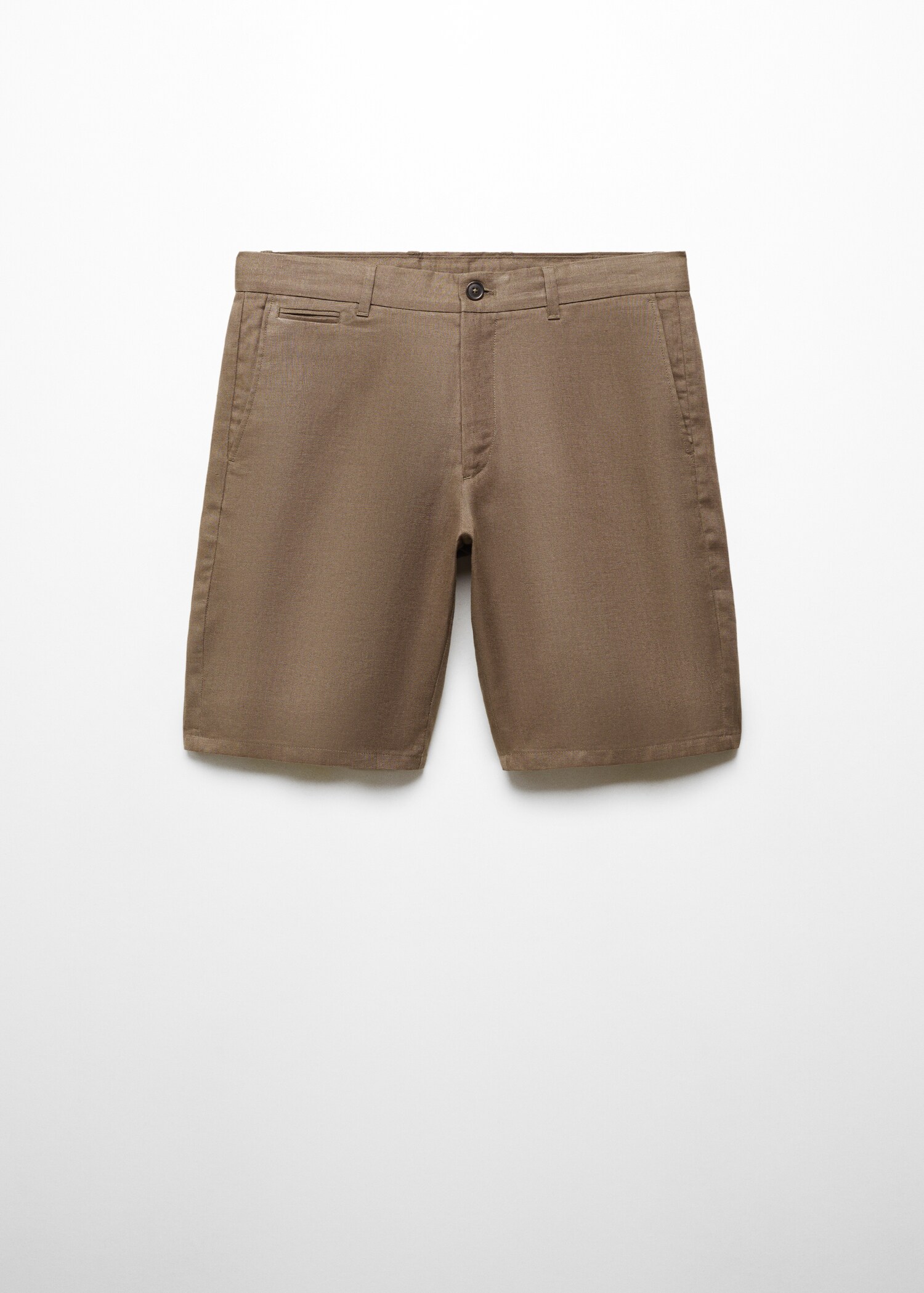 Slim-fit 100% linen bermuda shorts - Article without model
