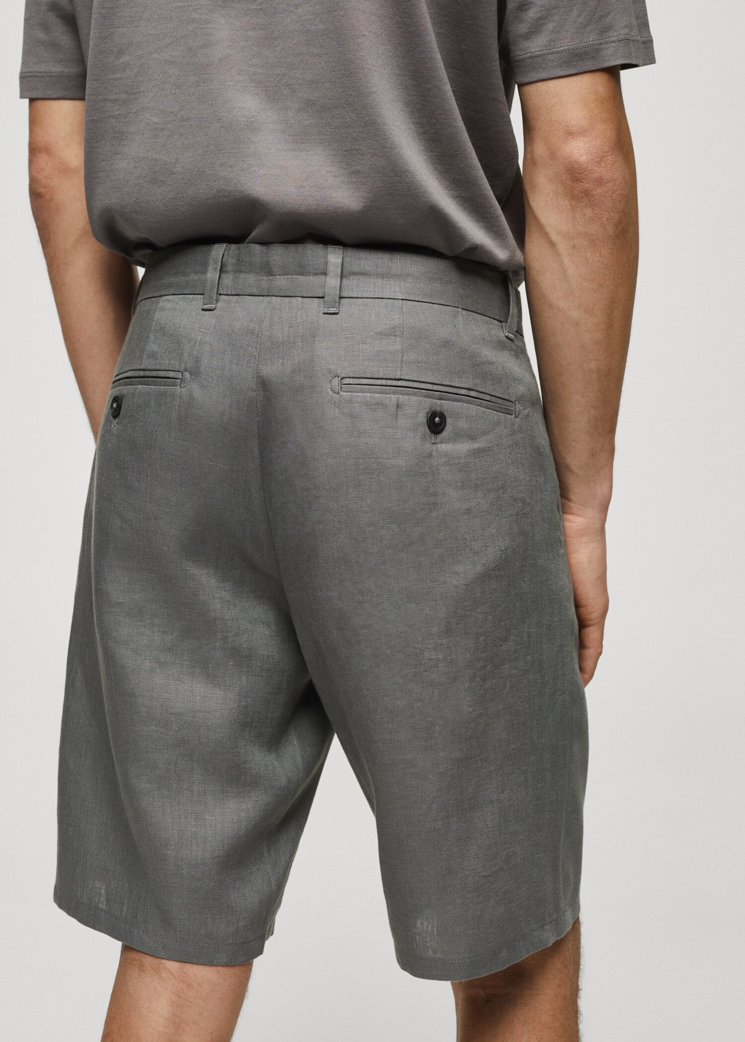 Bermuda slim-fit 100 % lin - Détail de l'article 4