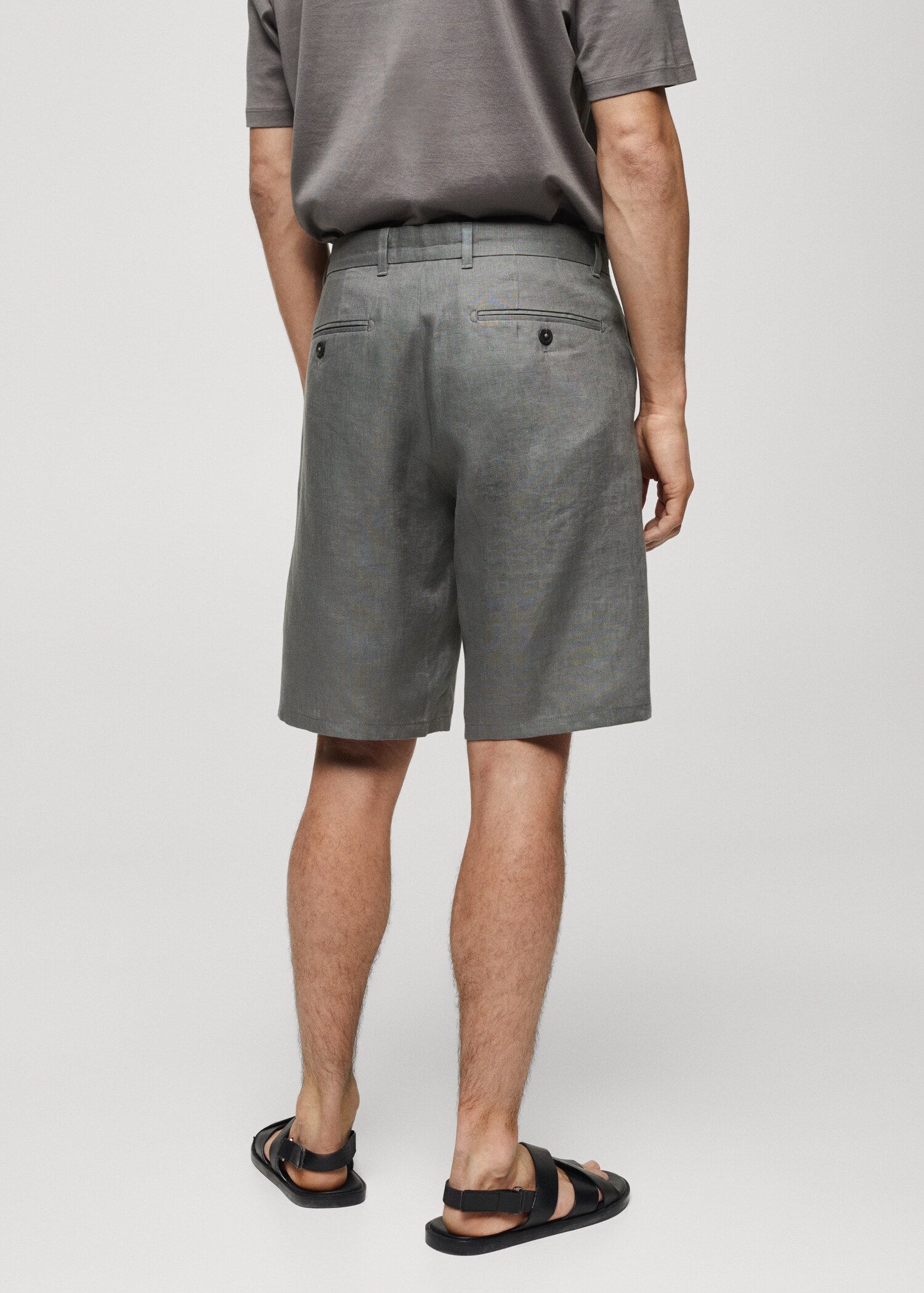 Bermuda slim-fit 100 % lin - Verso de l’article