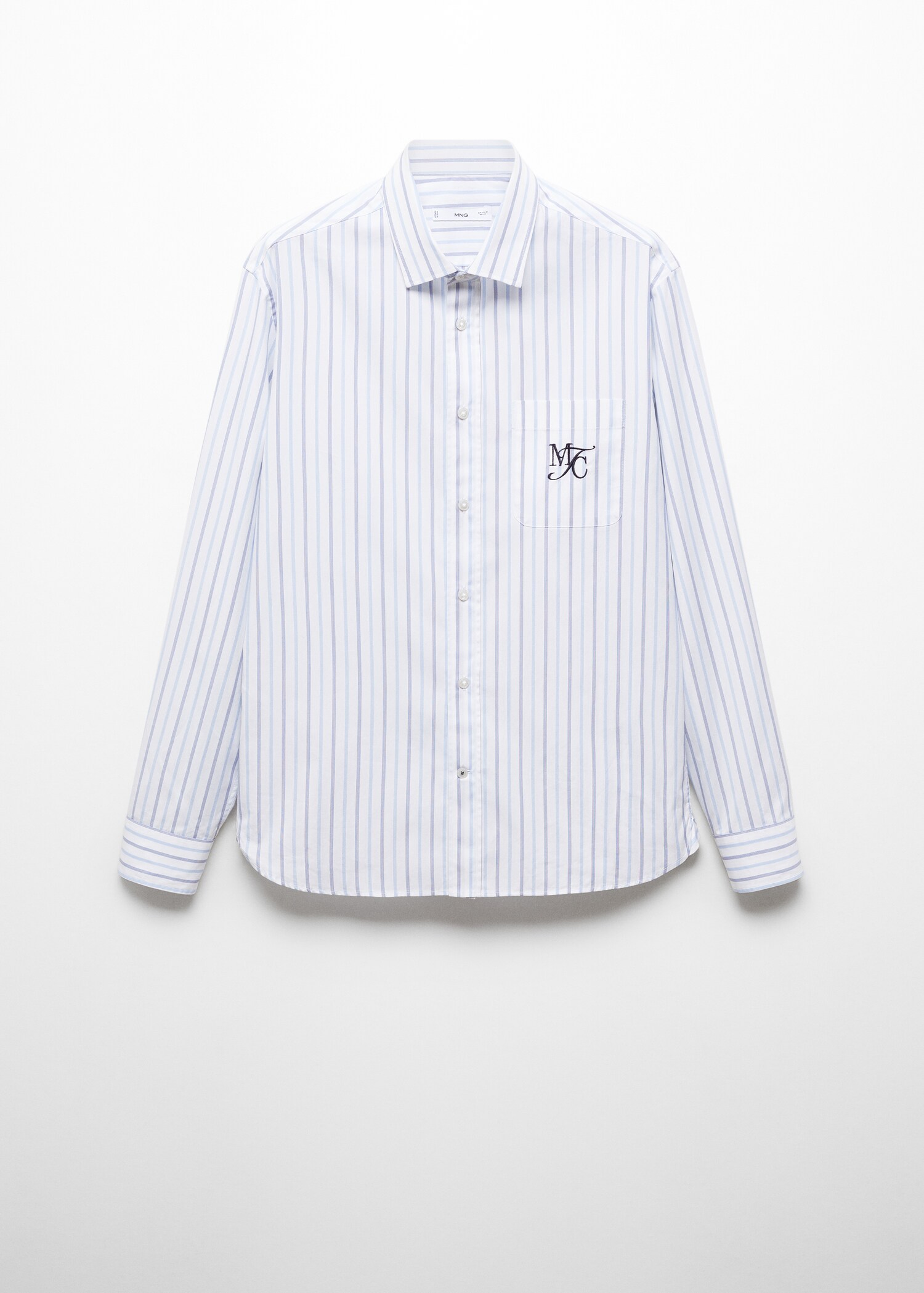 Chemise classic-fit coton rayures broderie - Article sans modèle