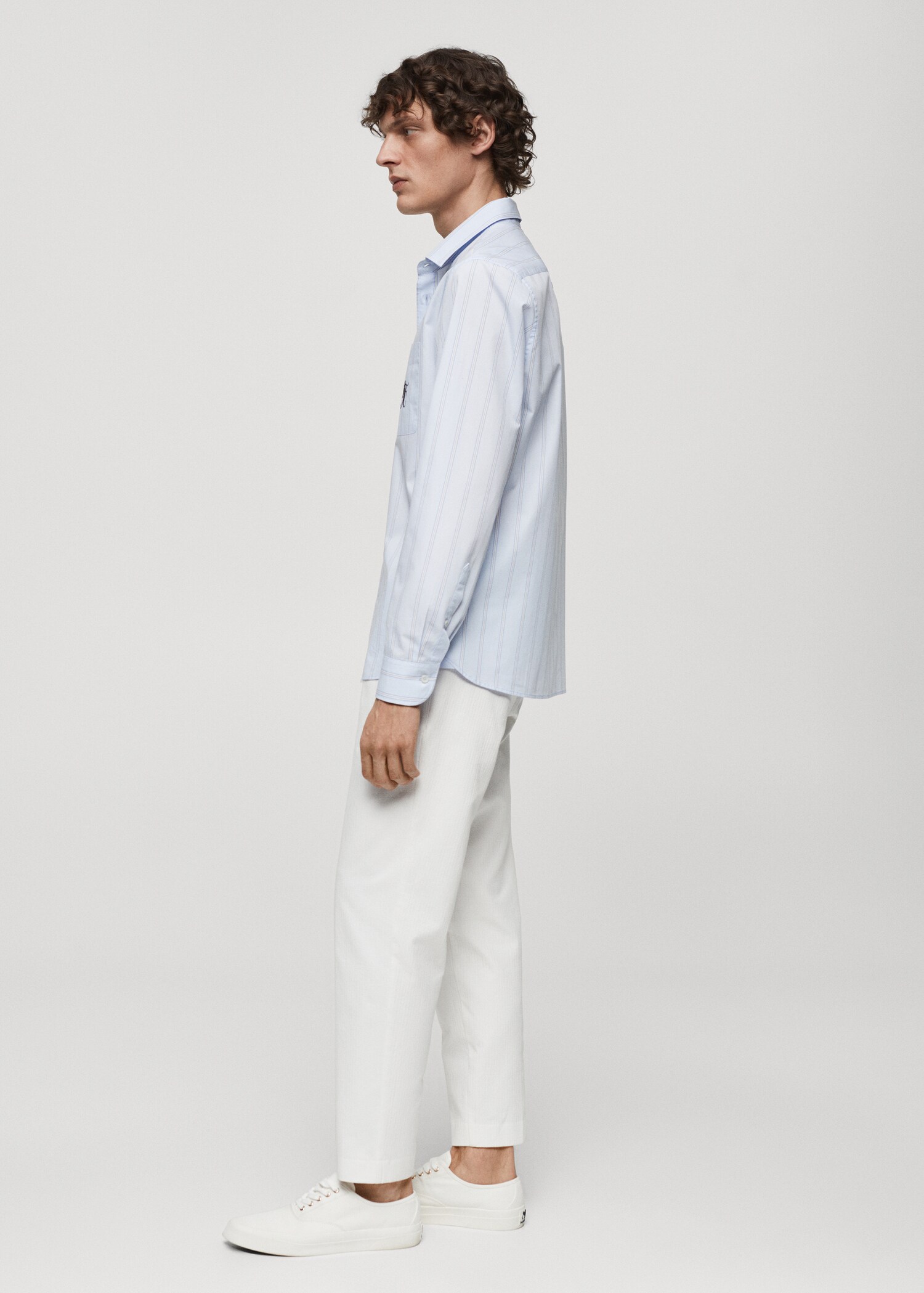 Chemise classic-fit coton rayures broderie - Détail de l'article 2