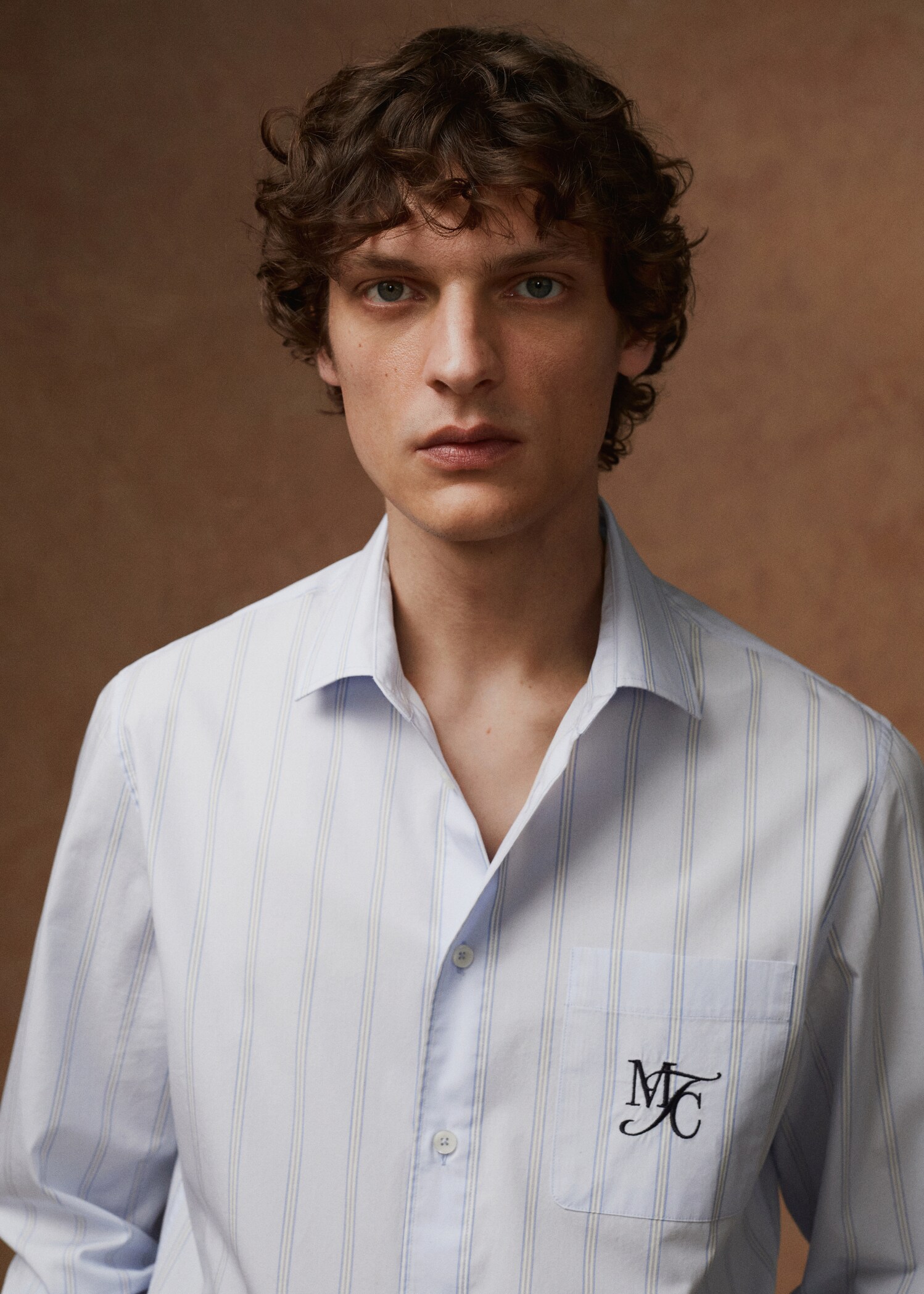 Chemise classic-fit coton rayures broderie - Détail de l'article 5