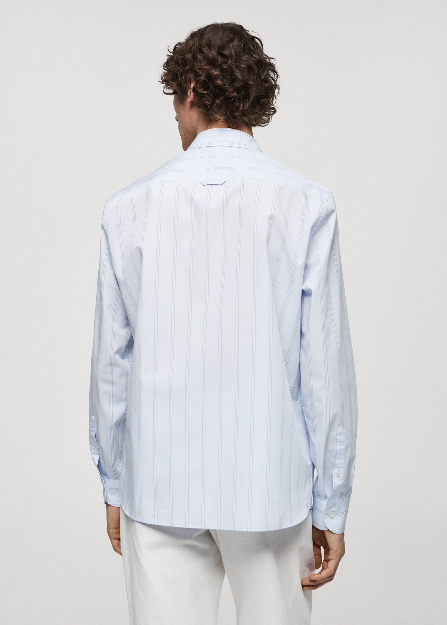 Chemise classic-fit coton rayures broderie - Verso de l’article