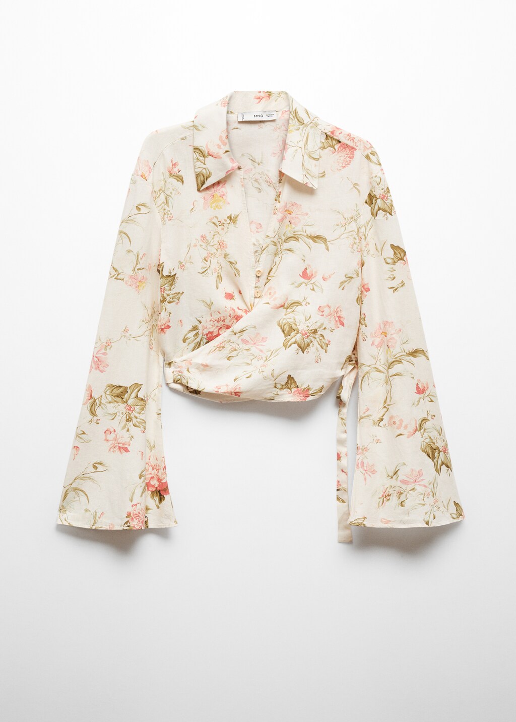 Floral linen-blend blouse - image 5