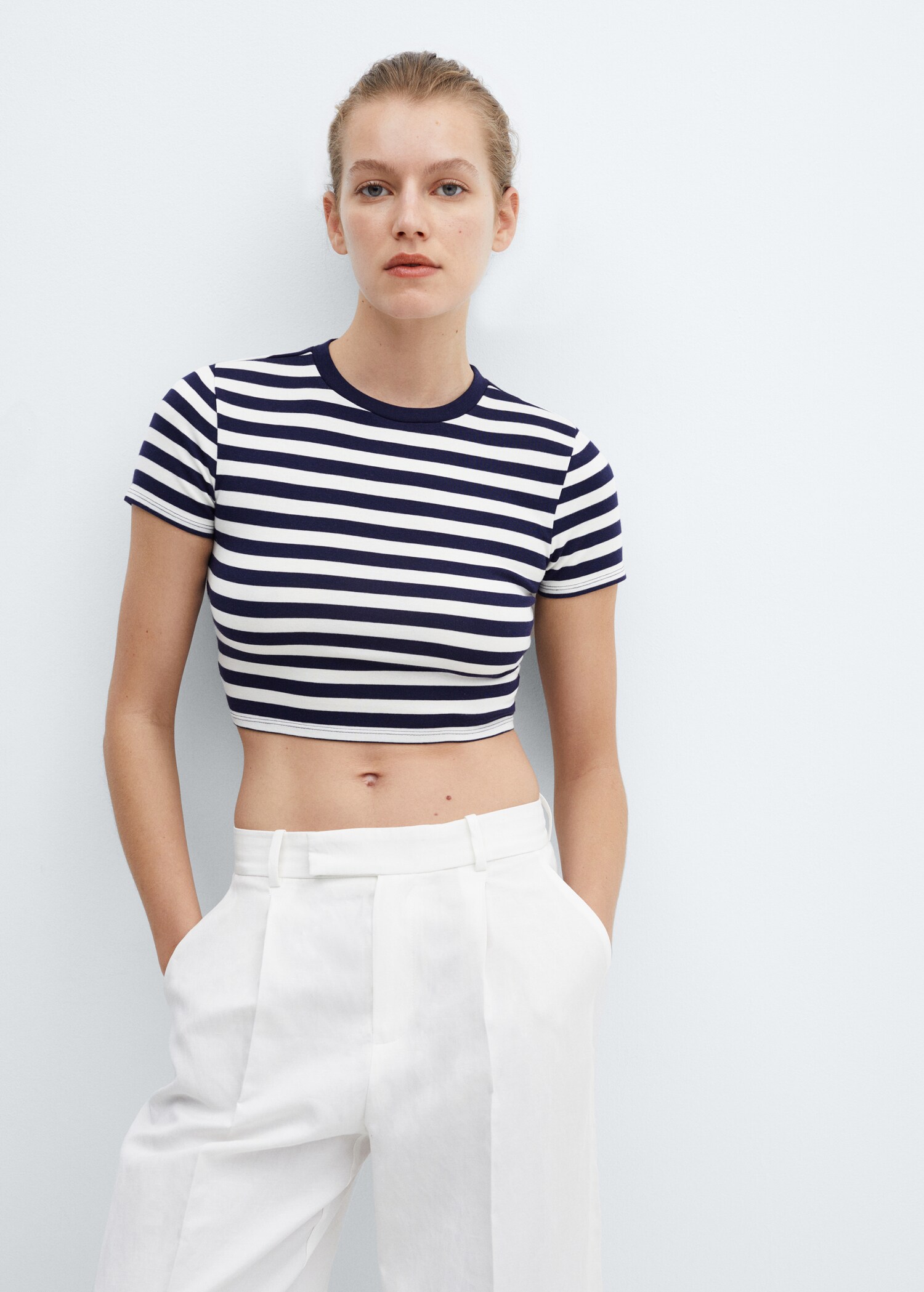 Striped crop T-shirt - Medium plane