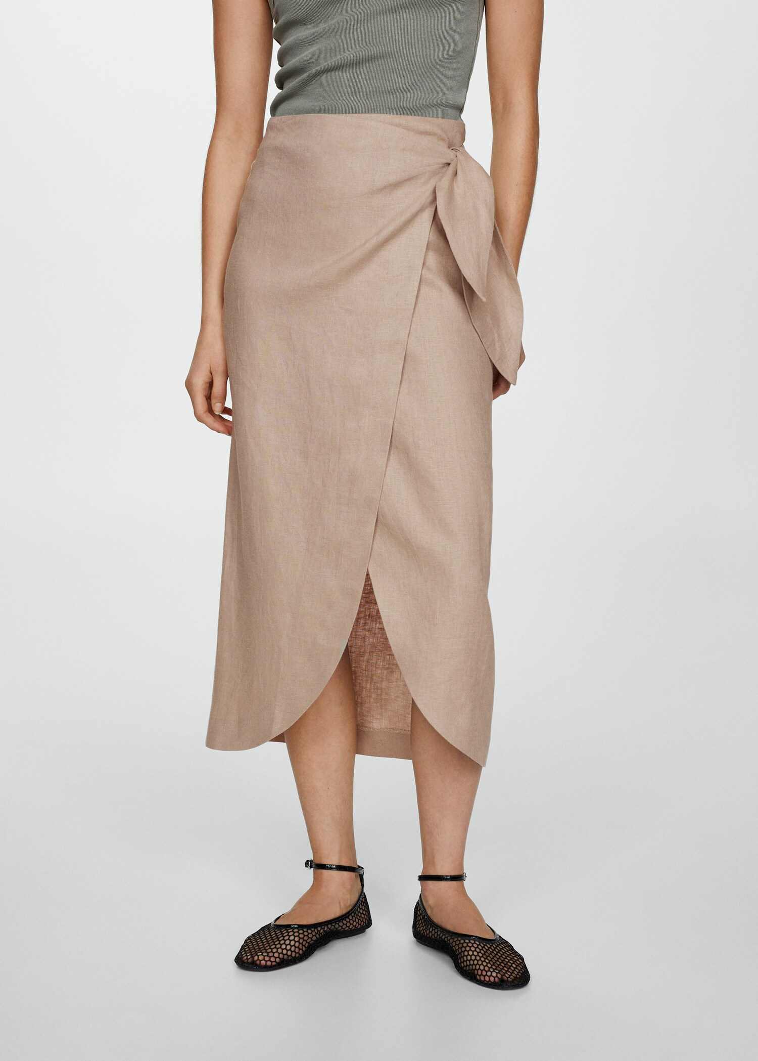 Bow linen skirt - Medium plane