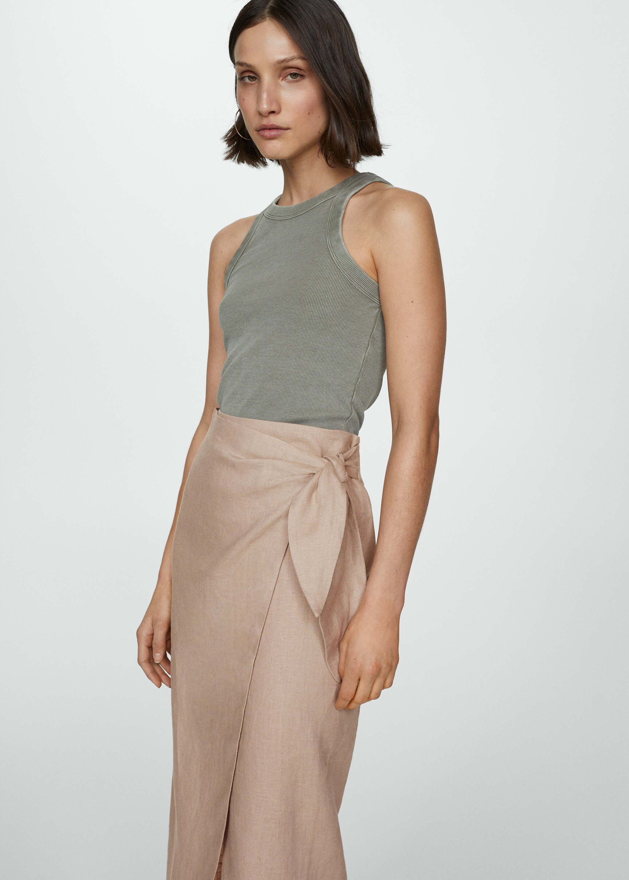 Bow linen skirt - Details of the article 1
