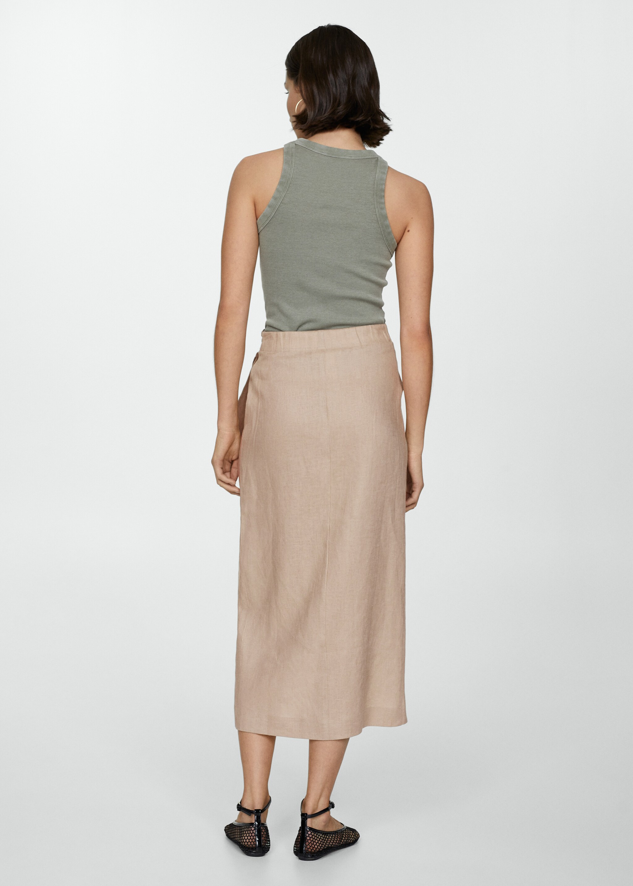 Bow linen skirt - Reverse of the article