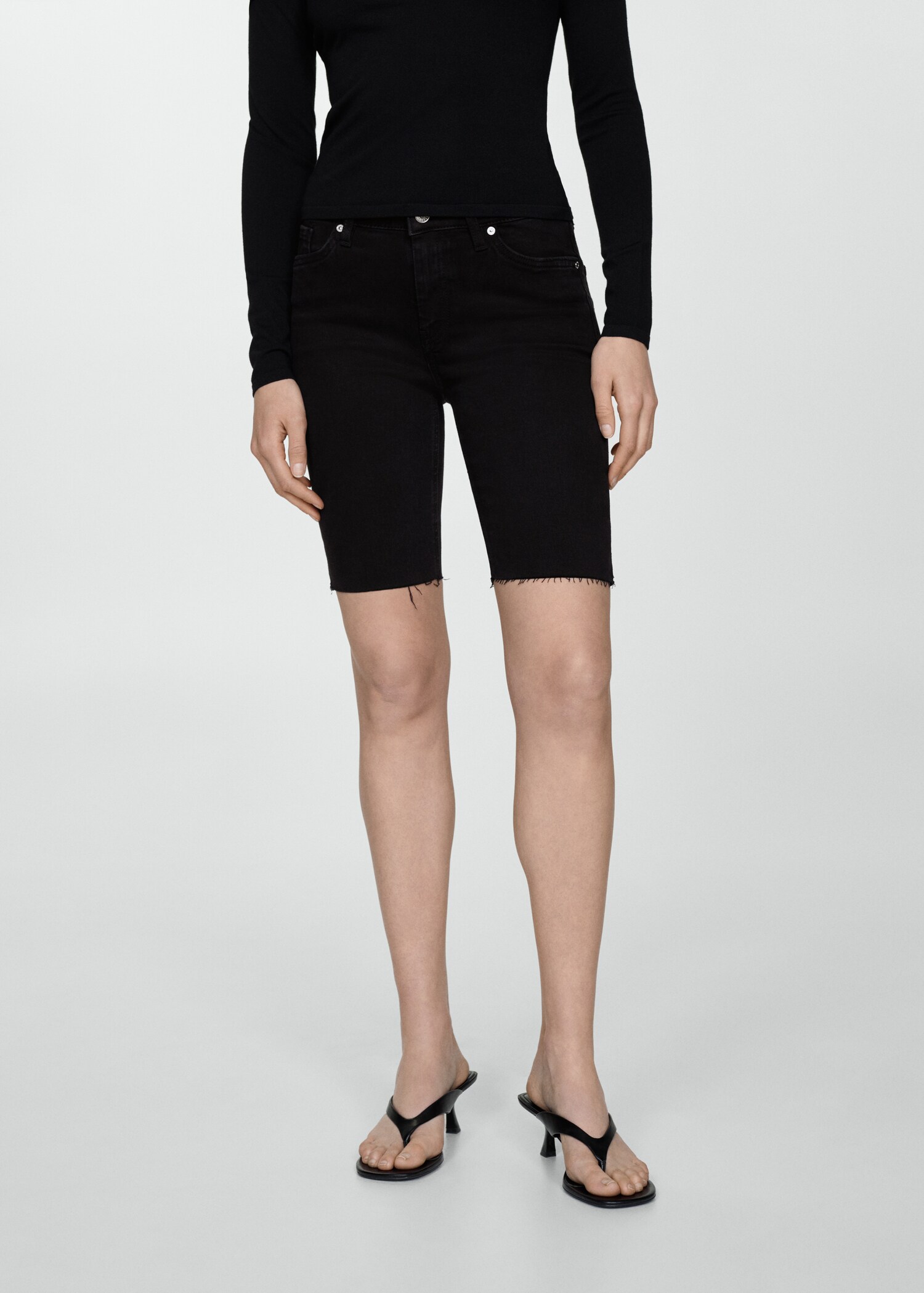Bermudas vaqueras slim fit - Plano medio