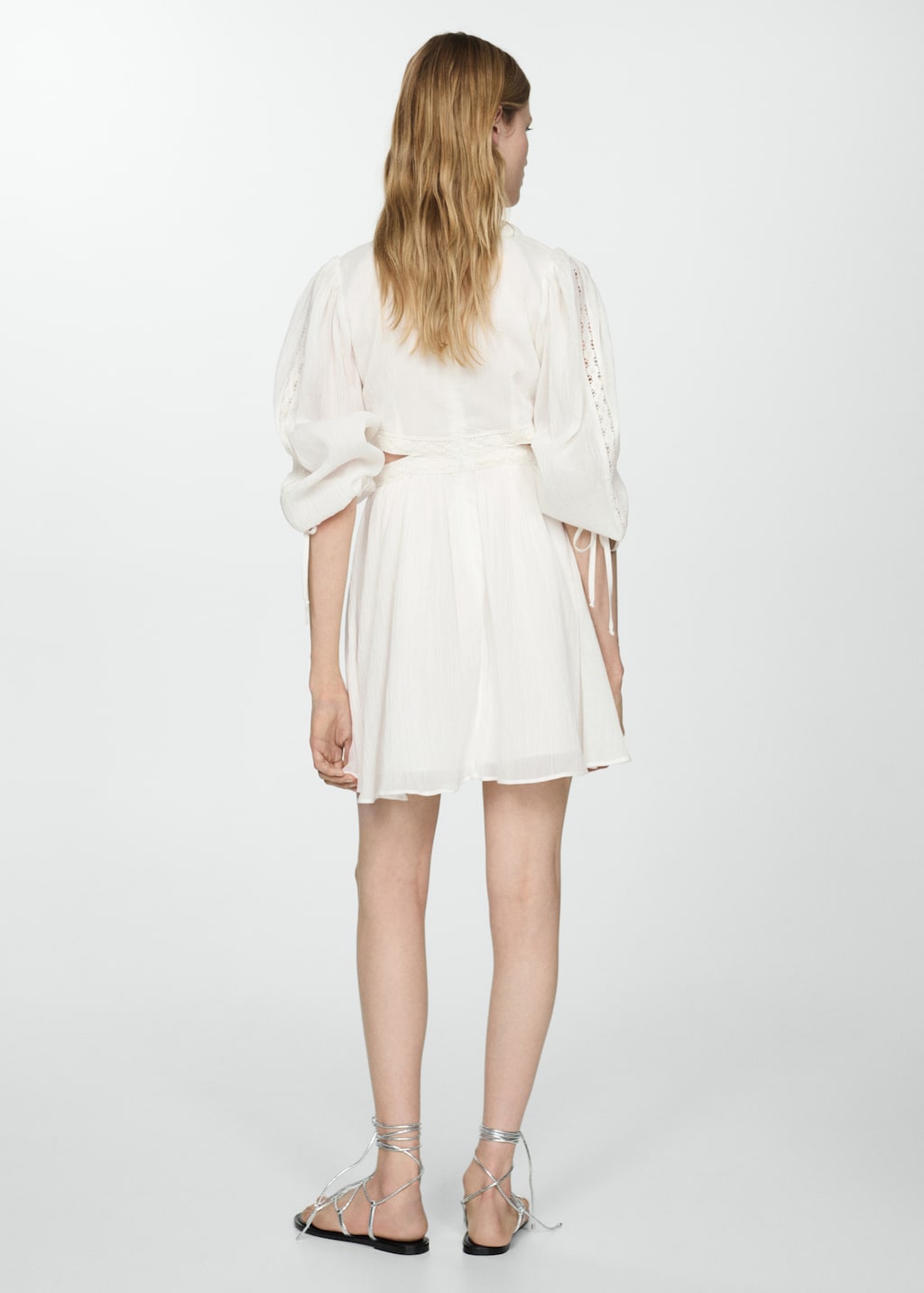 Robe ouvertures detail dentelle Femme MANGO Maurice