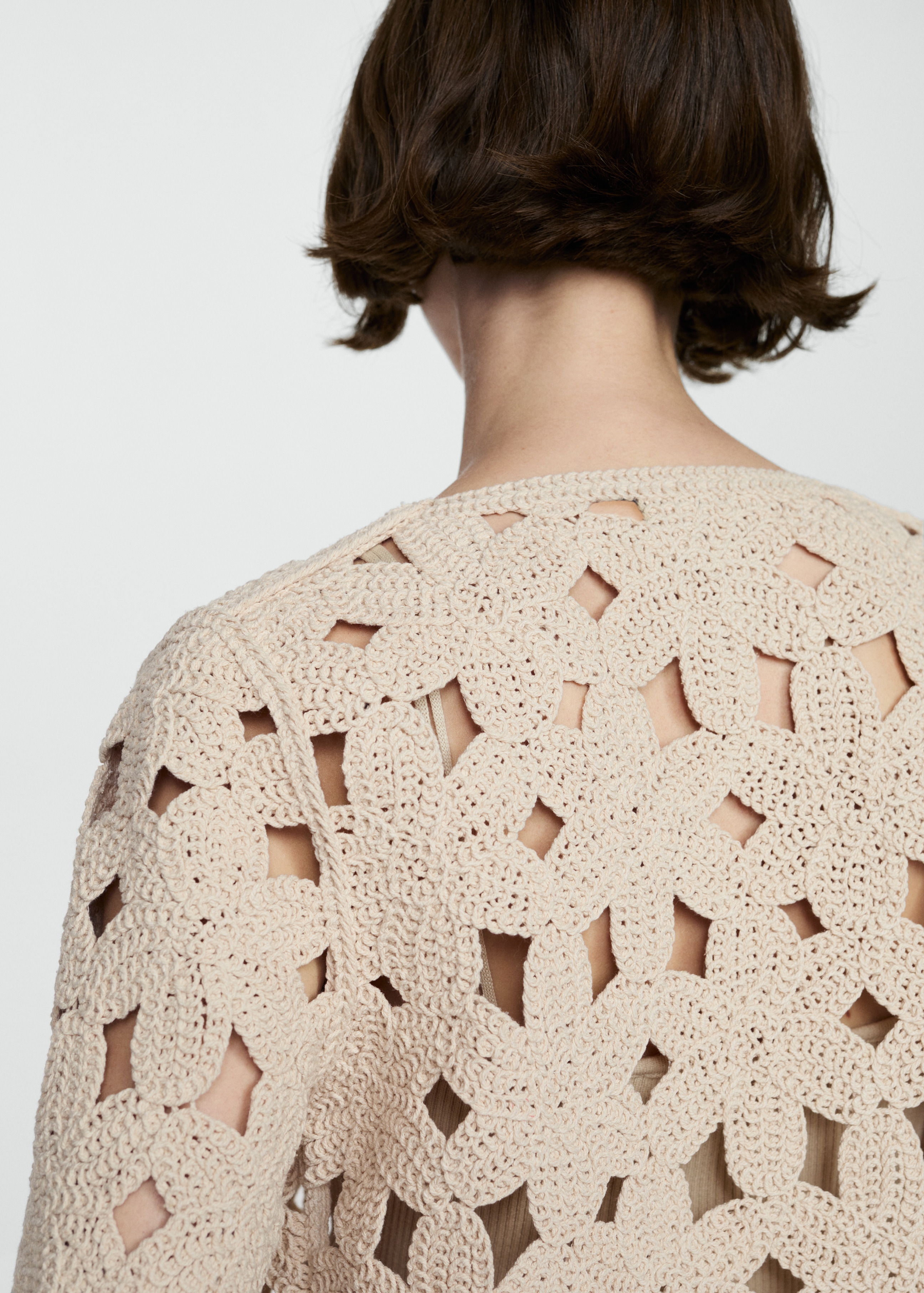 Crochet jacket with openwork details