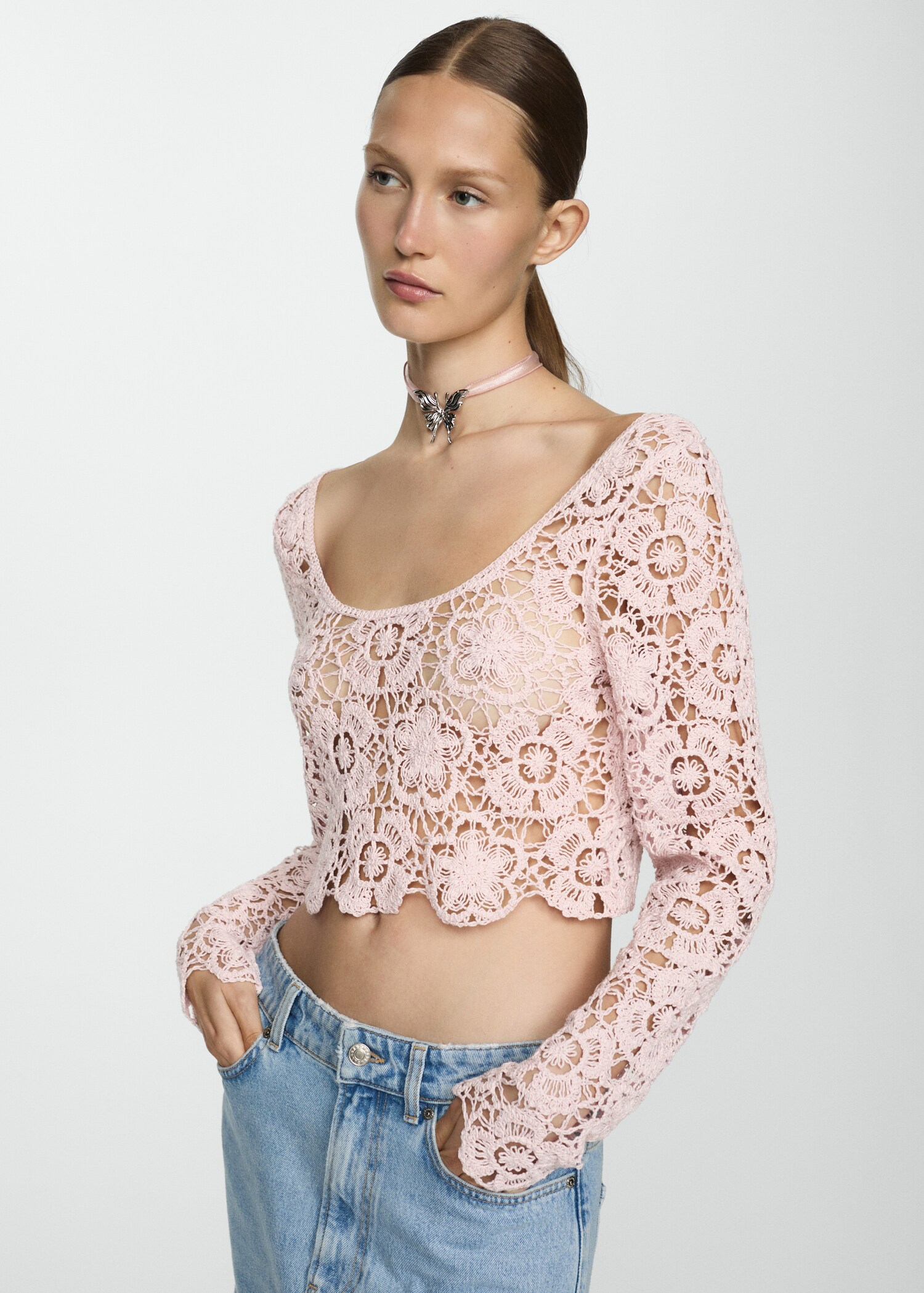 Short crochet sweater - Medium plane