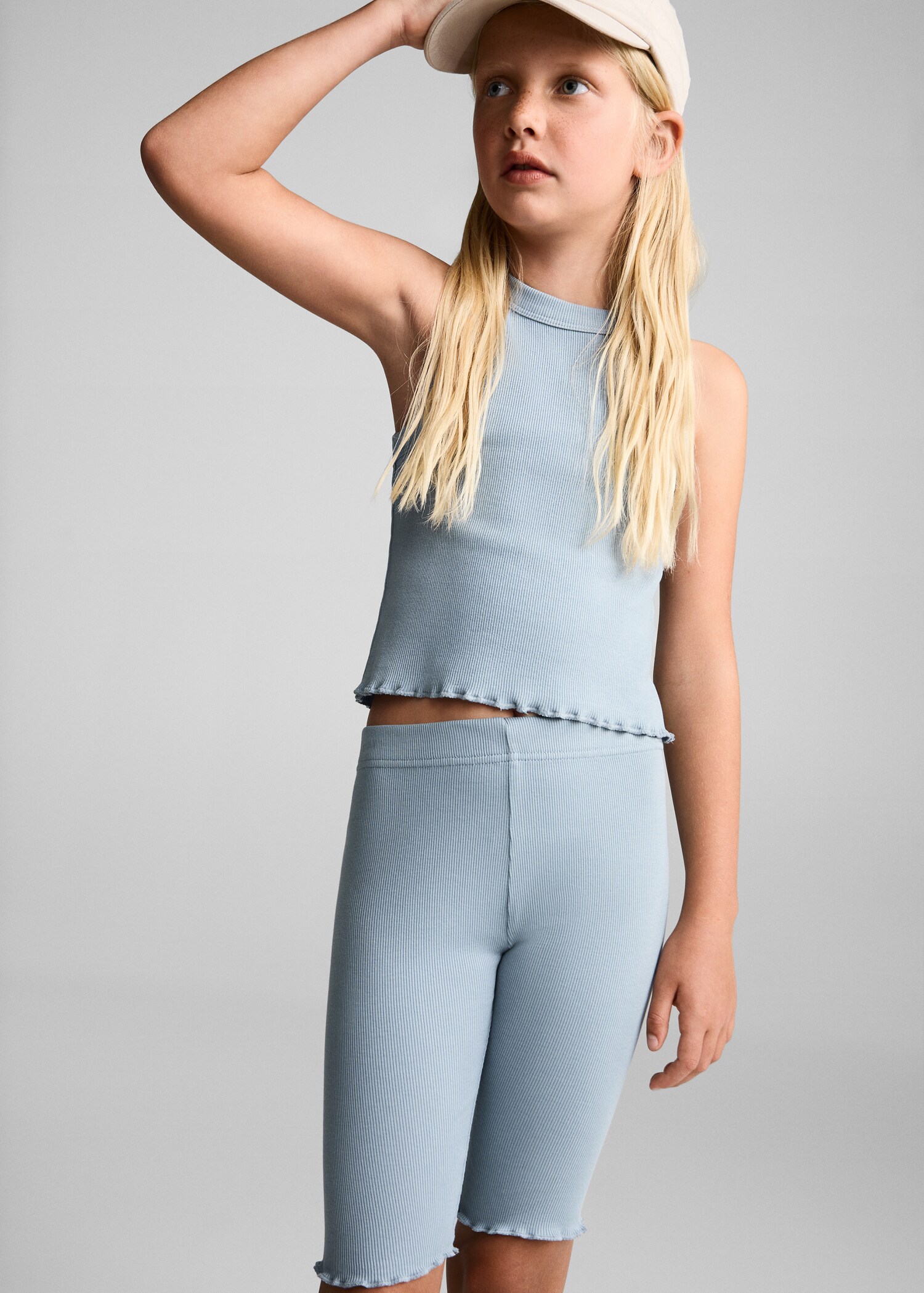 Leggings curtos de algodão - Plano médio