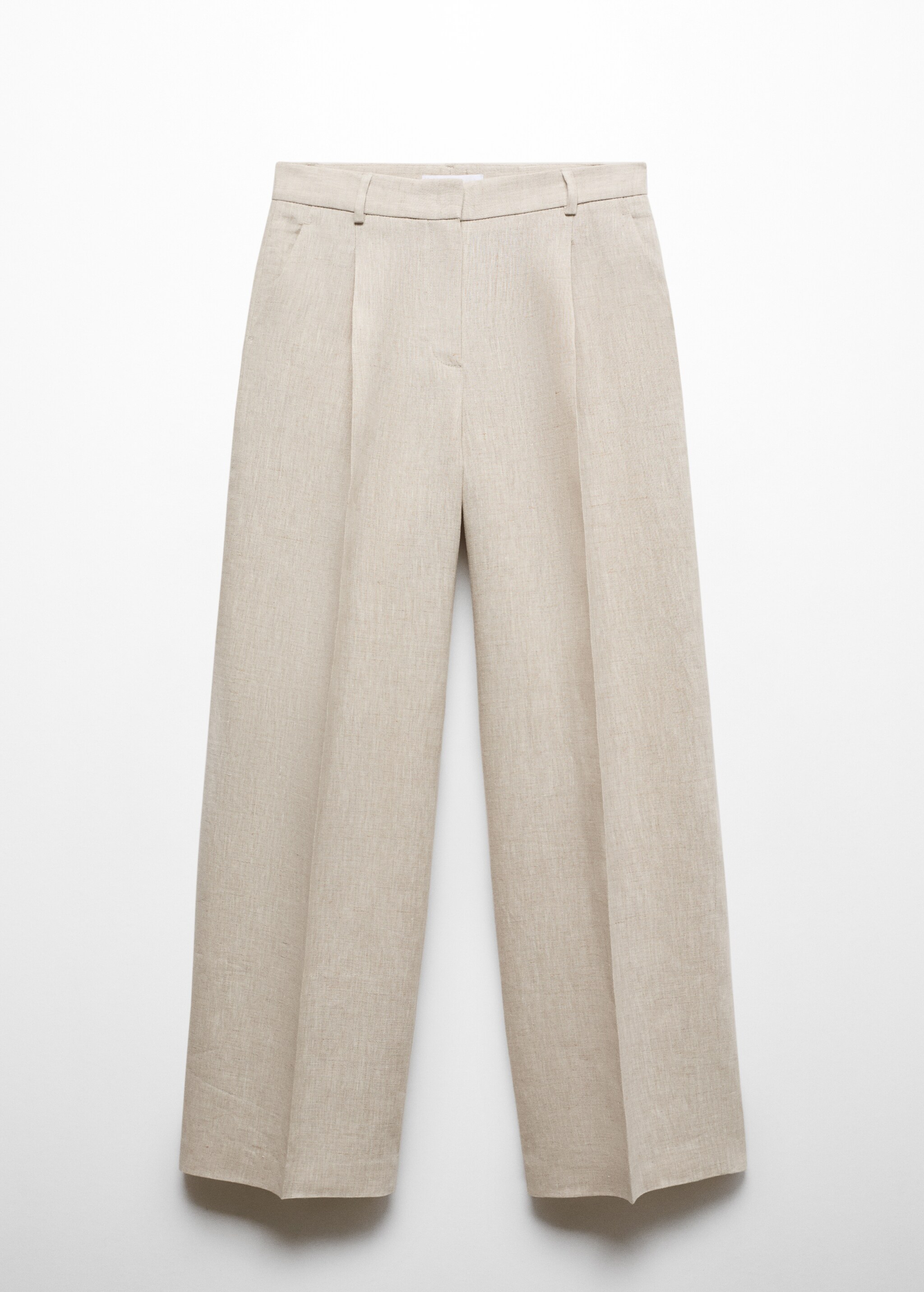 Straight linen-blend pants - Article without model