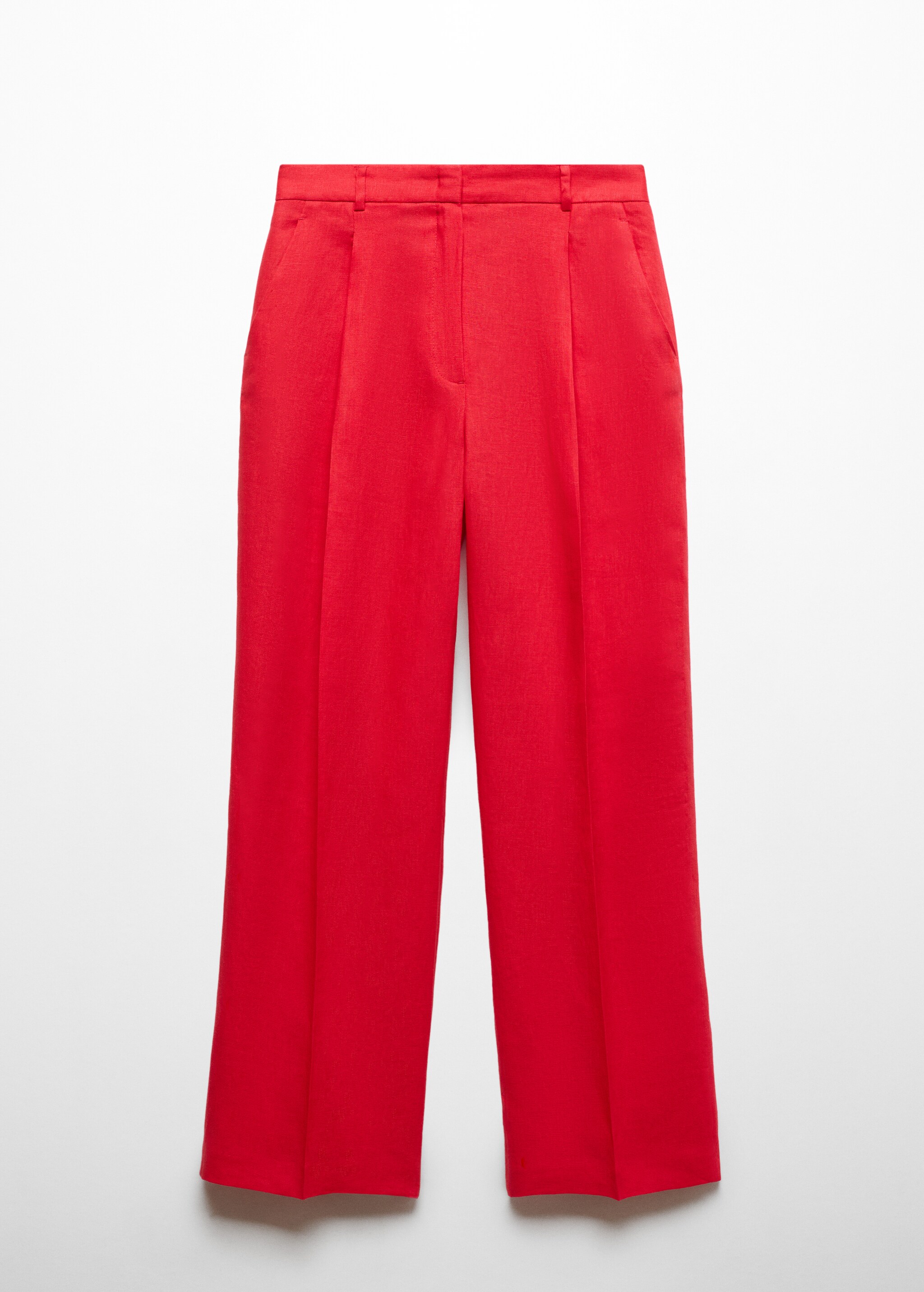Straight linen-blend trousers - Article without model