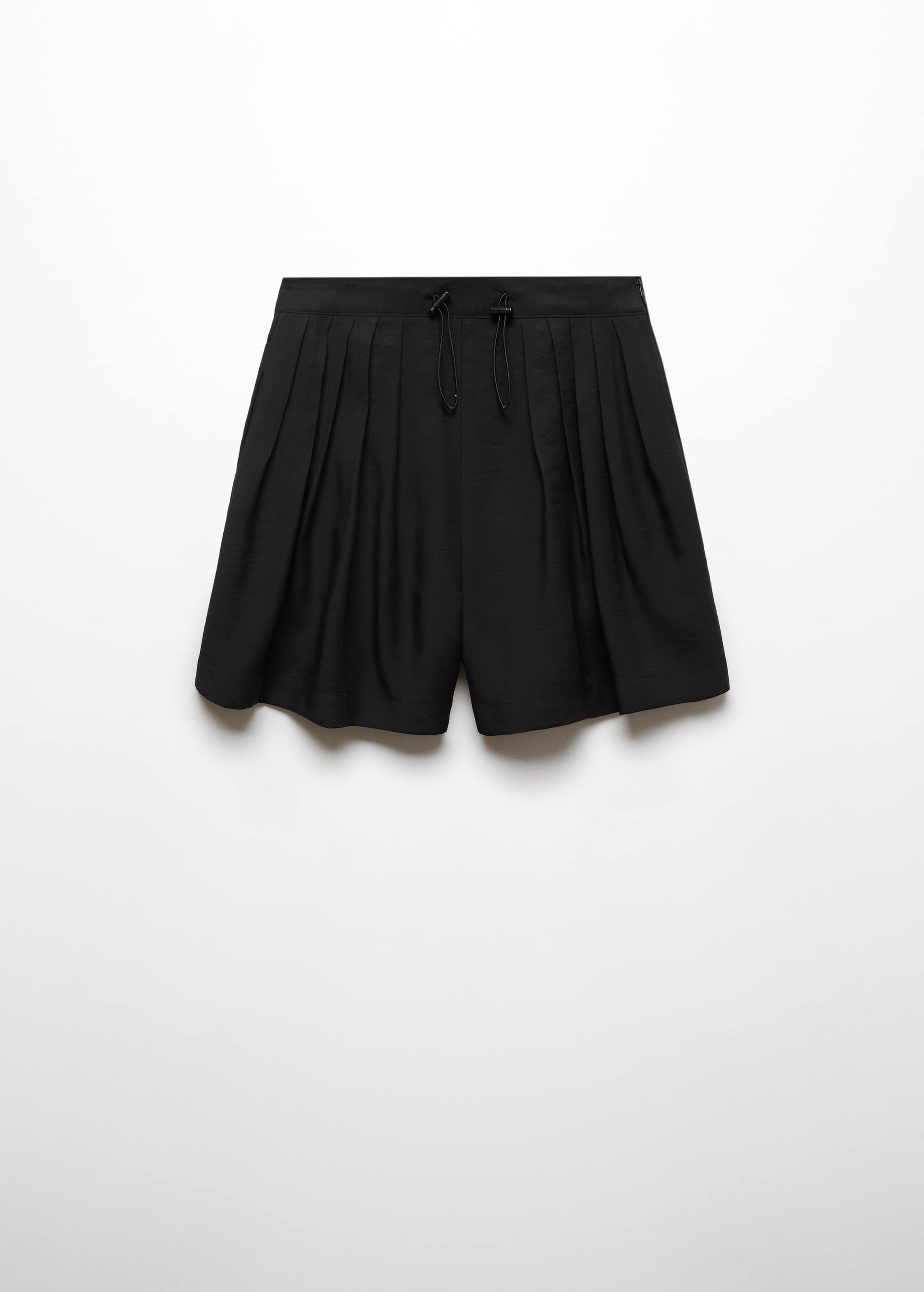 Pleated shorts with adjustable waist - Article without model
