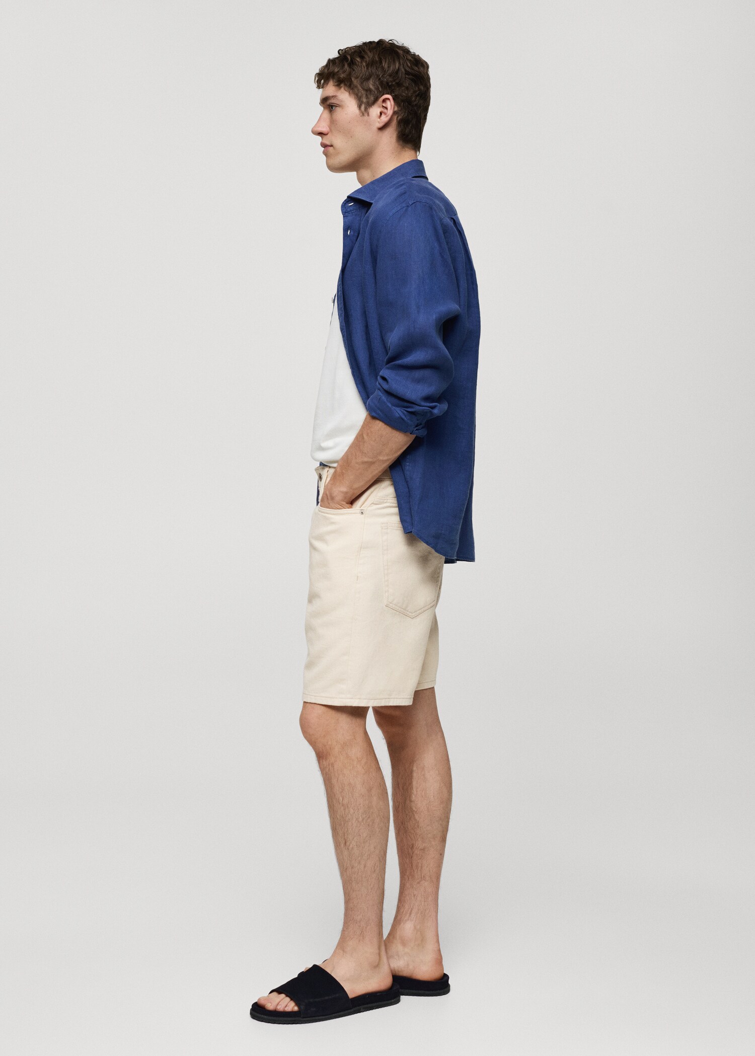 Regular-fit denim bermuda shorts - Details of the article 2