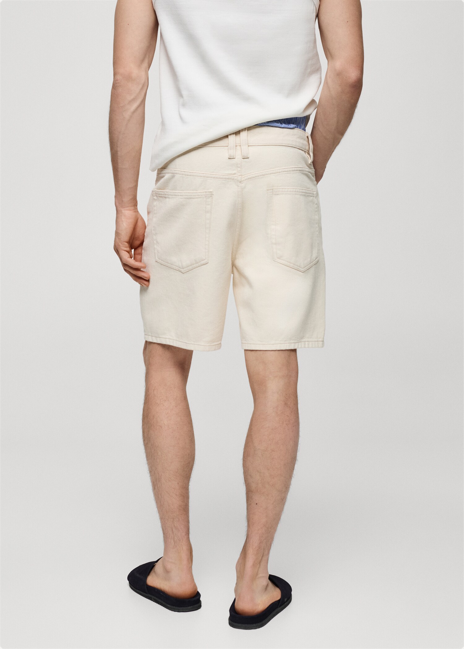 Regular-fit denim bermuda shorts - Reverse of the article