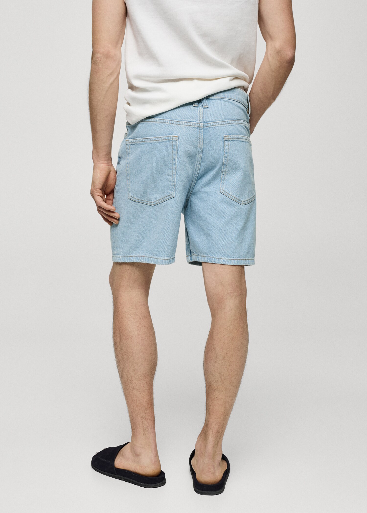 Regular-fit denim bermuda shorts - Reverse of the article