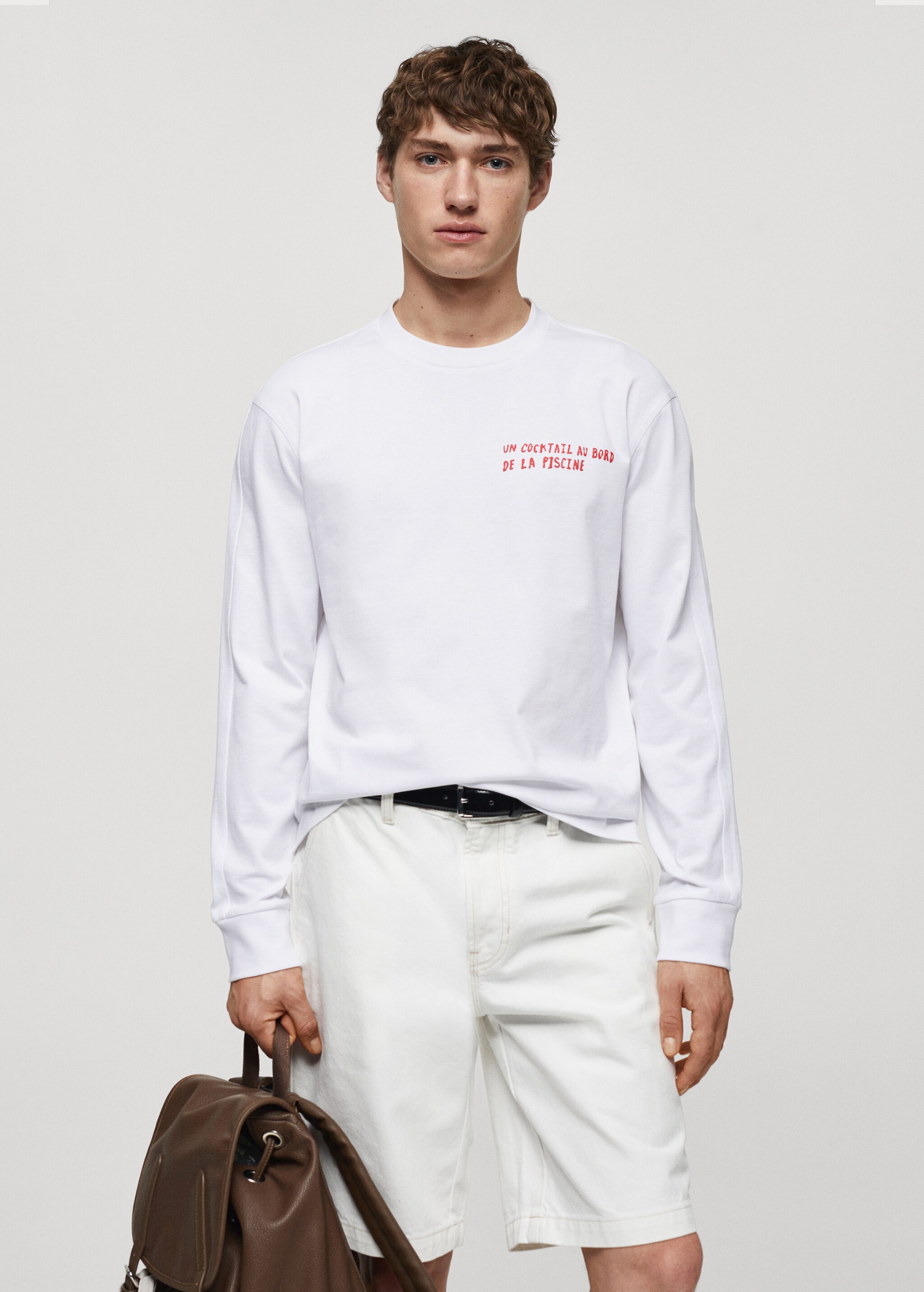 100% cotton sweatshirt with printed drawing - Medium plane