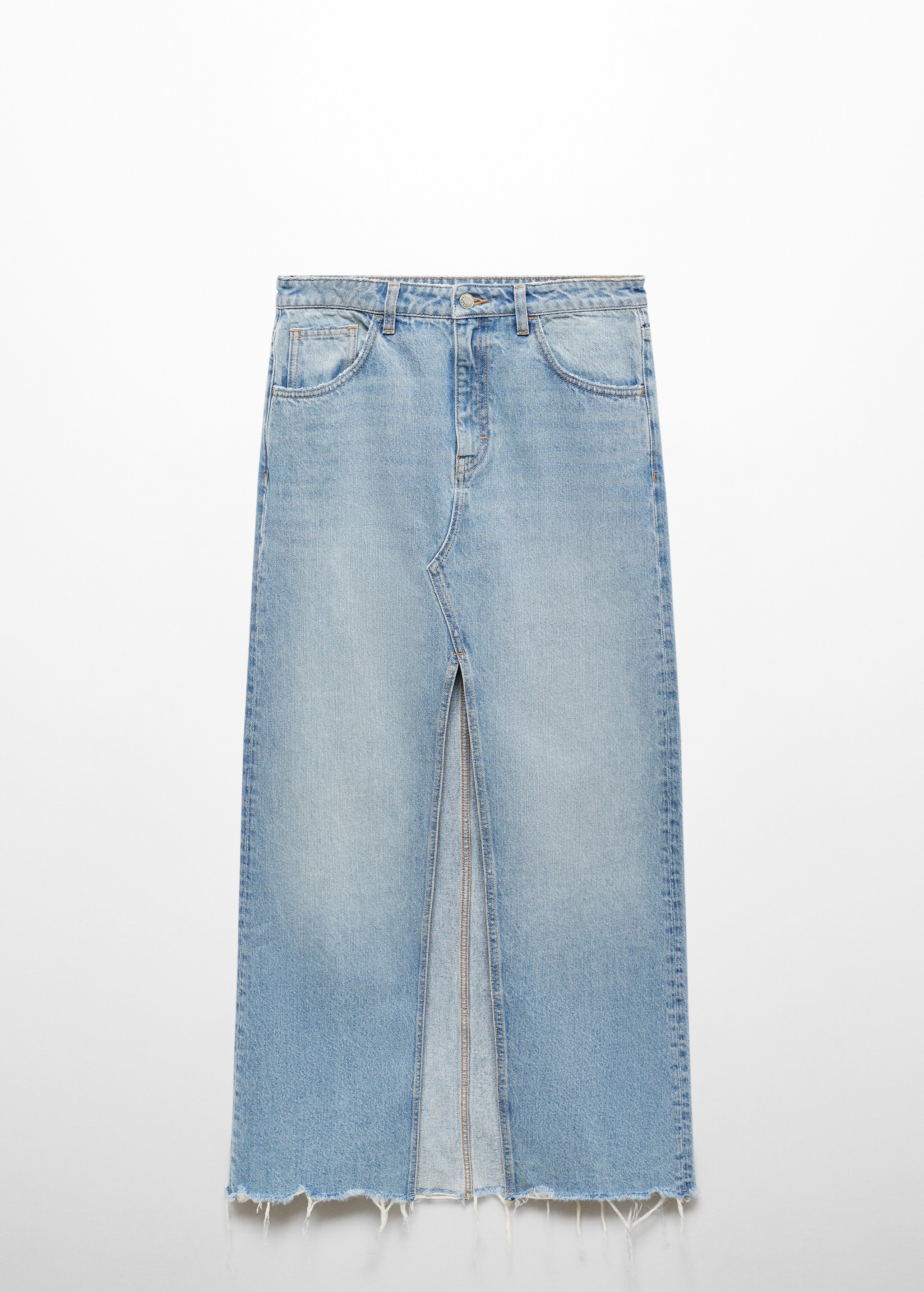 Denim skirt with frayed hem - Article without model