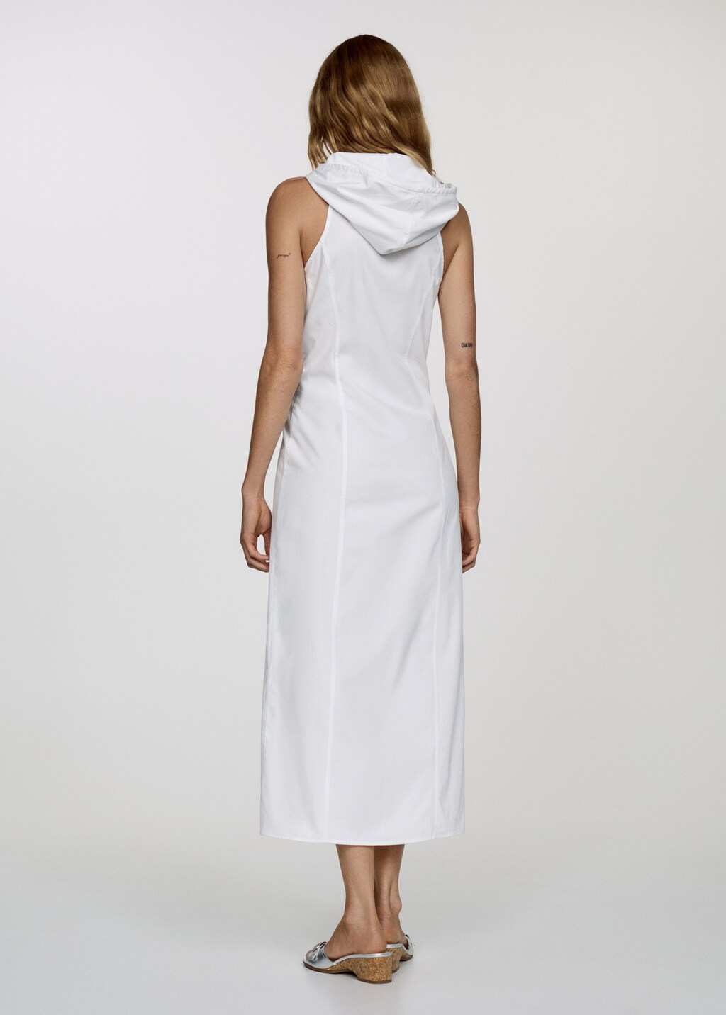 Hooded dress with zip
