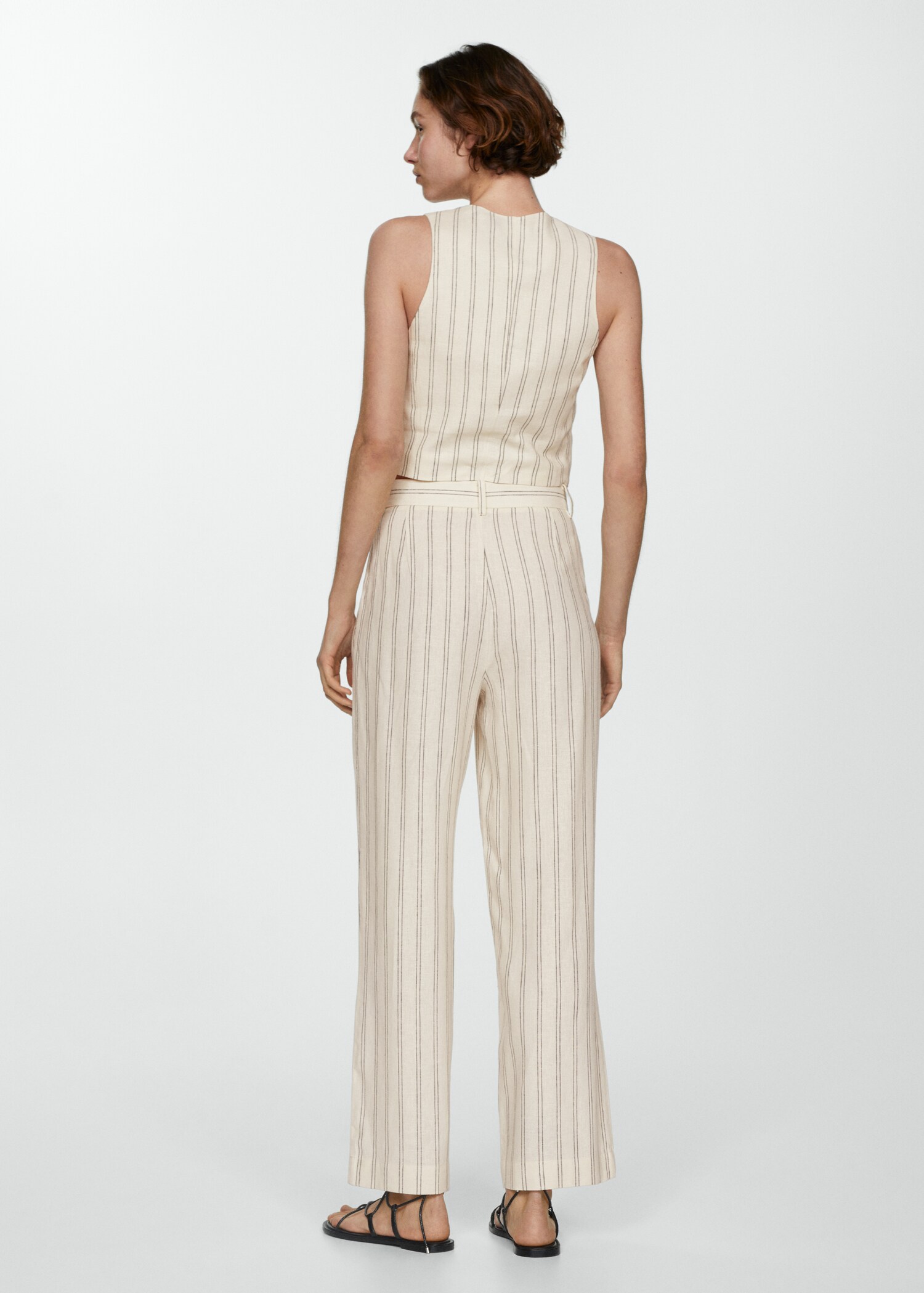 Pantalon lin à rayures - Verso de l’article