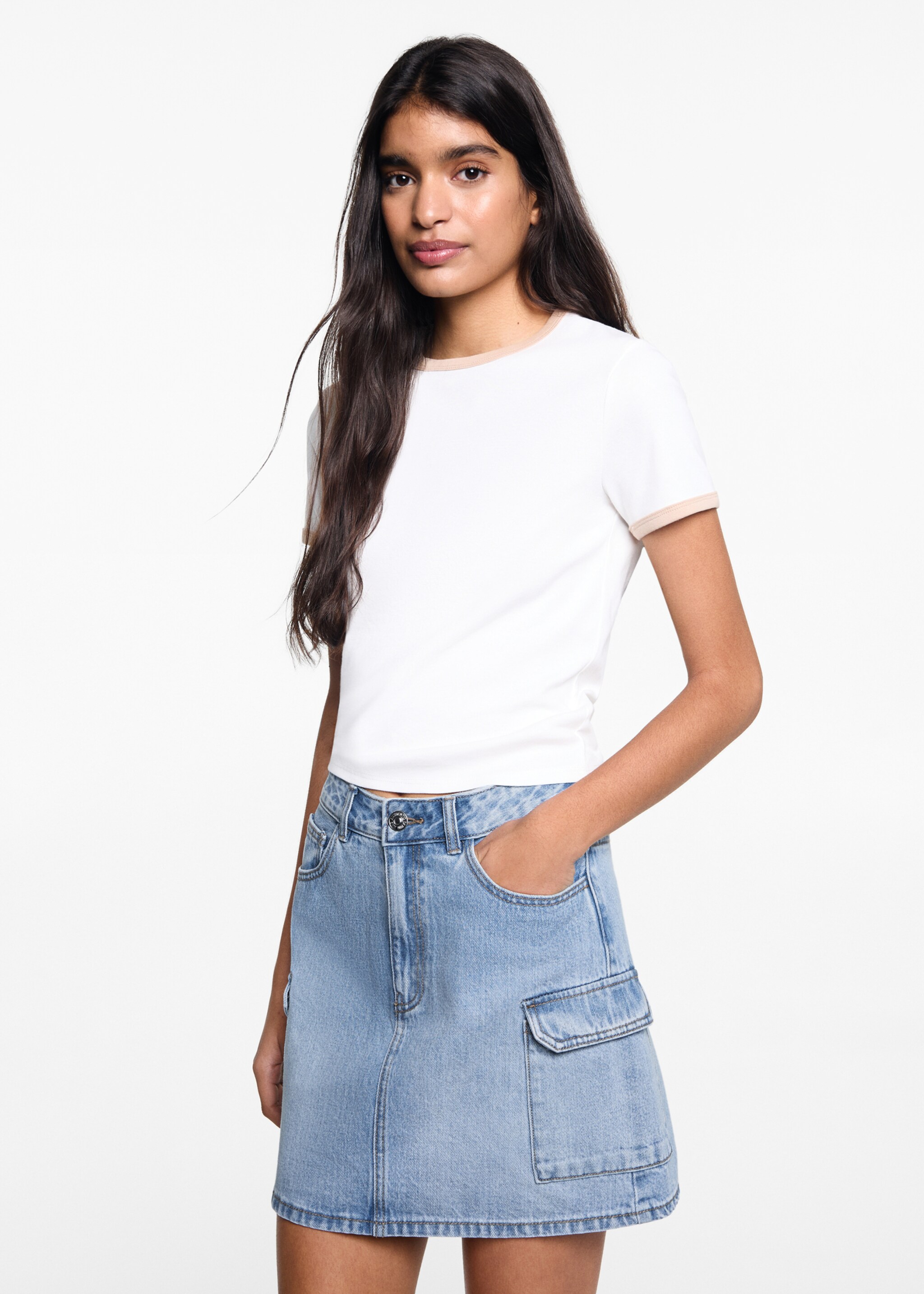 Denim cargo skirt - Medium plane