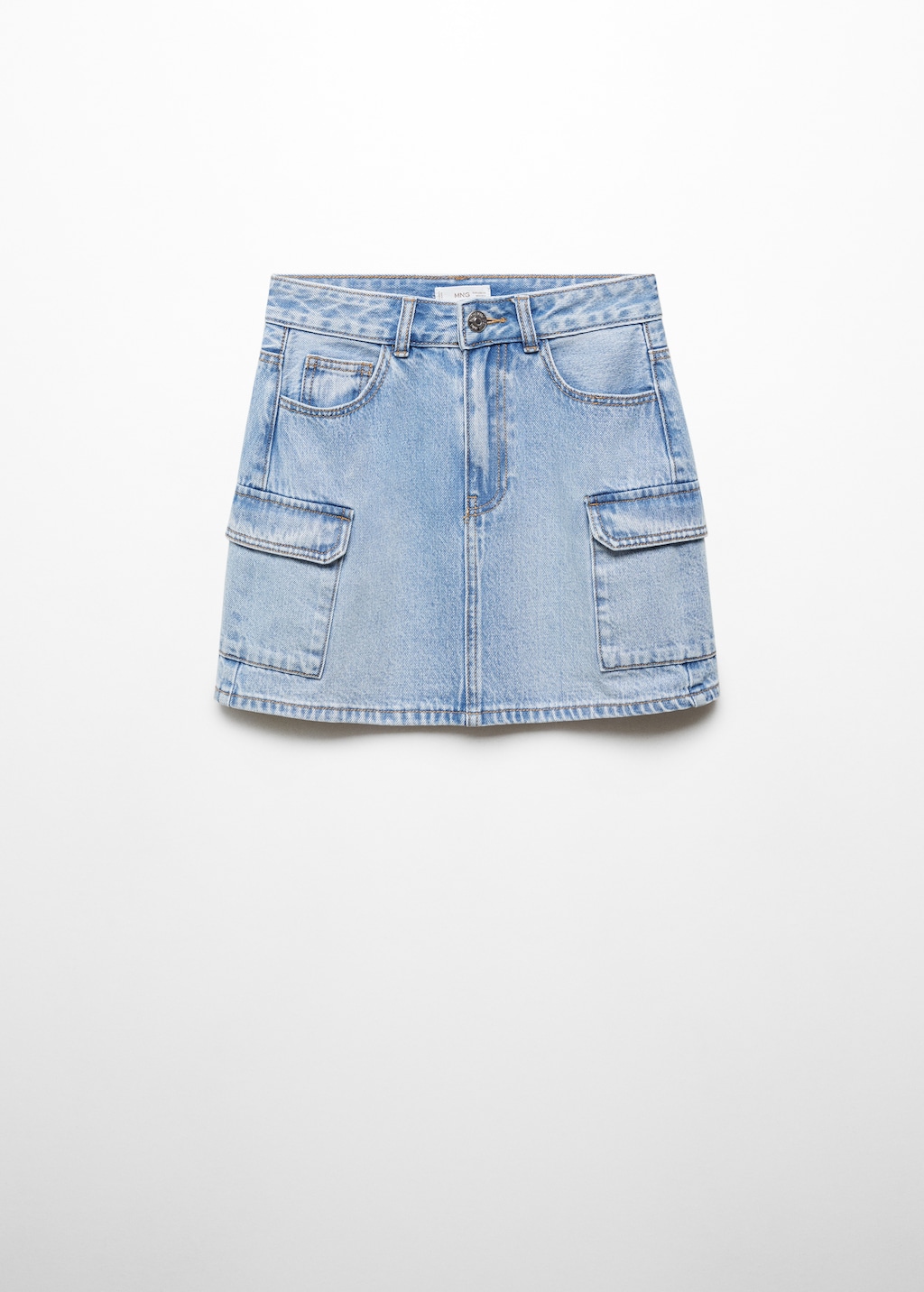 Denim cargo skirt