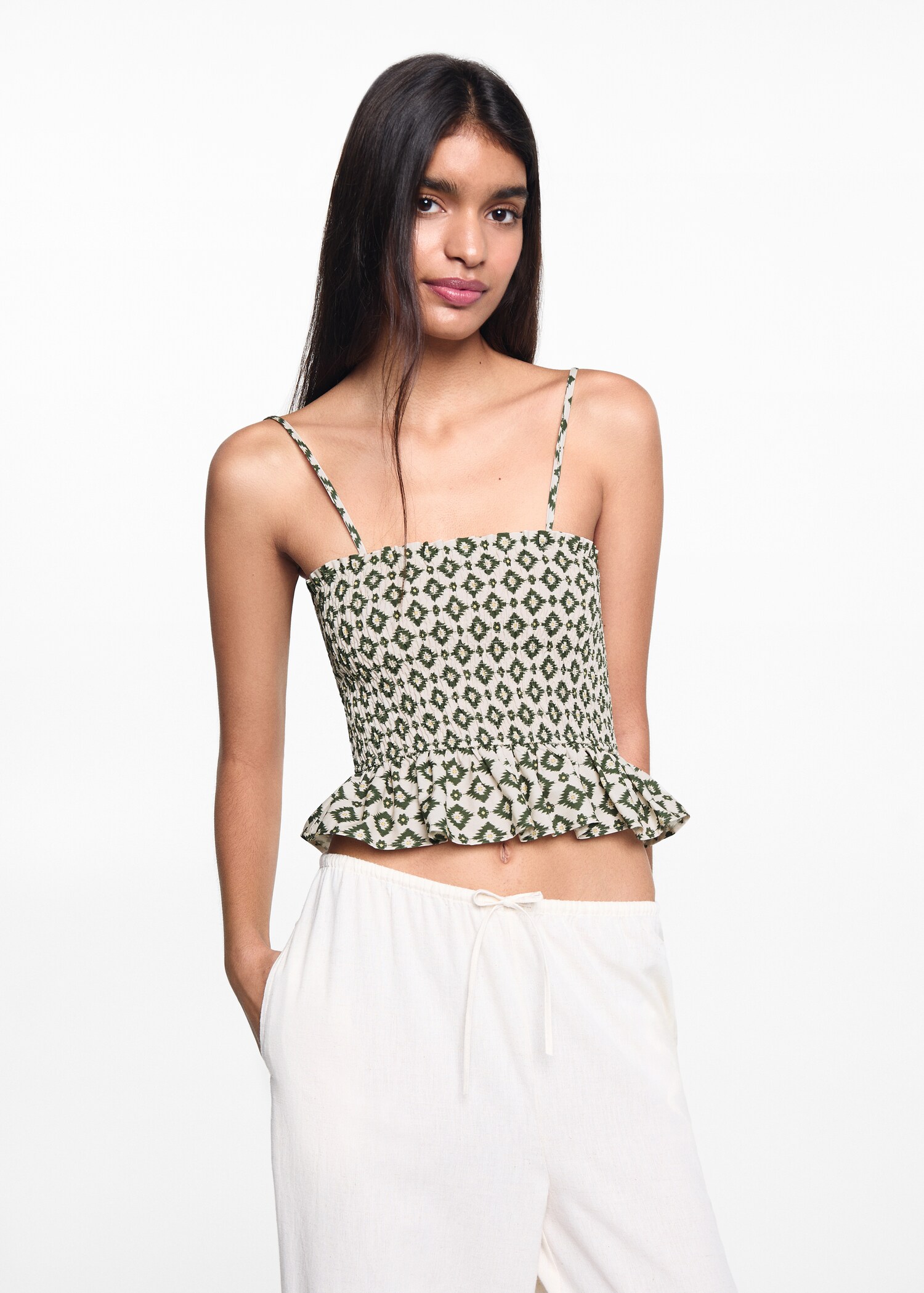 Print ruched top - Medium plane