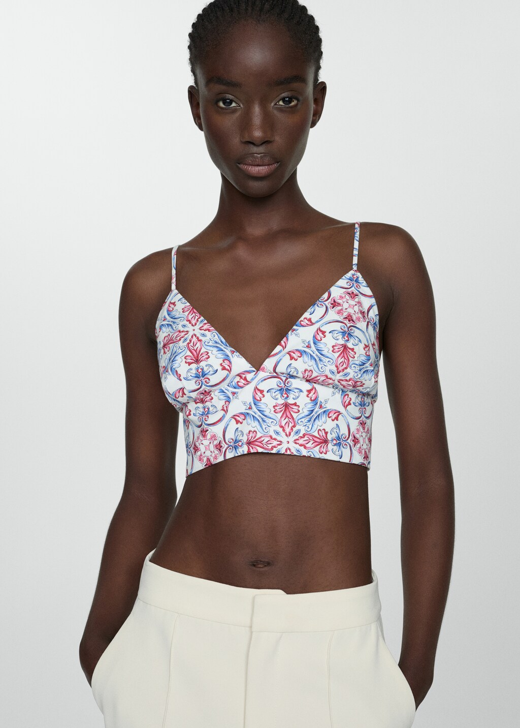 printed crop shirt for women