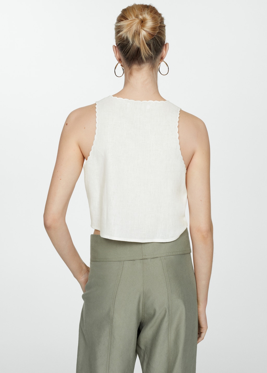 Mango linen top deals