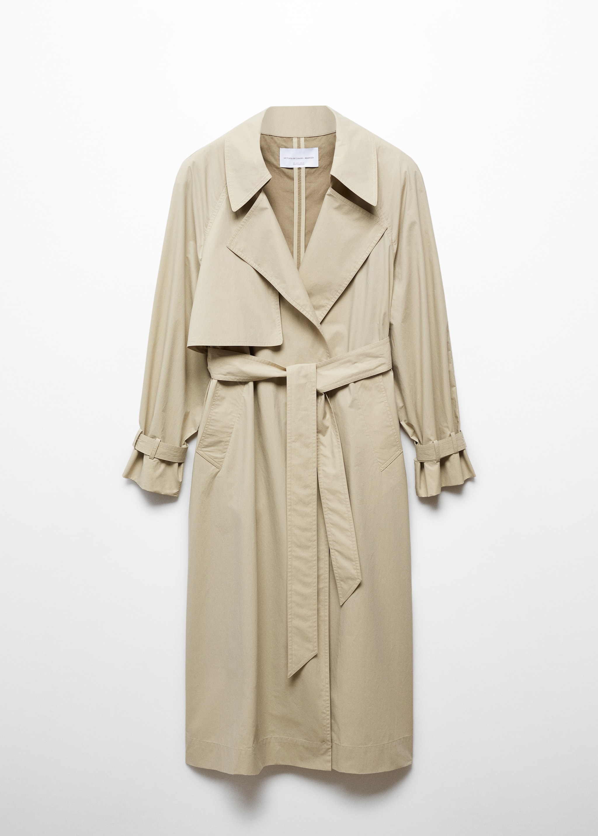 100% cotton long trench coat - Article without model